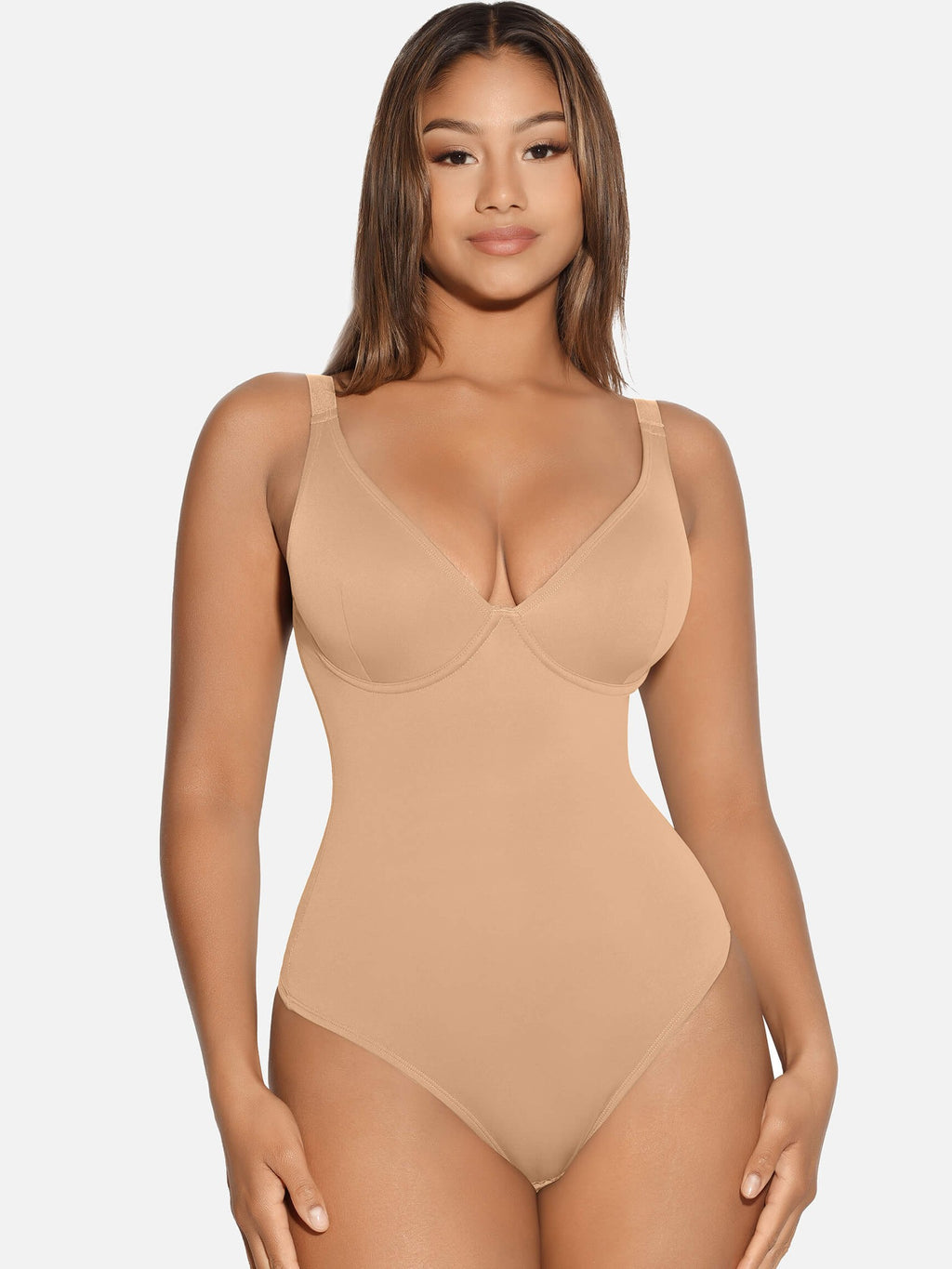 V-Neck Tummy Control Sculpt Bodysuit