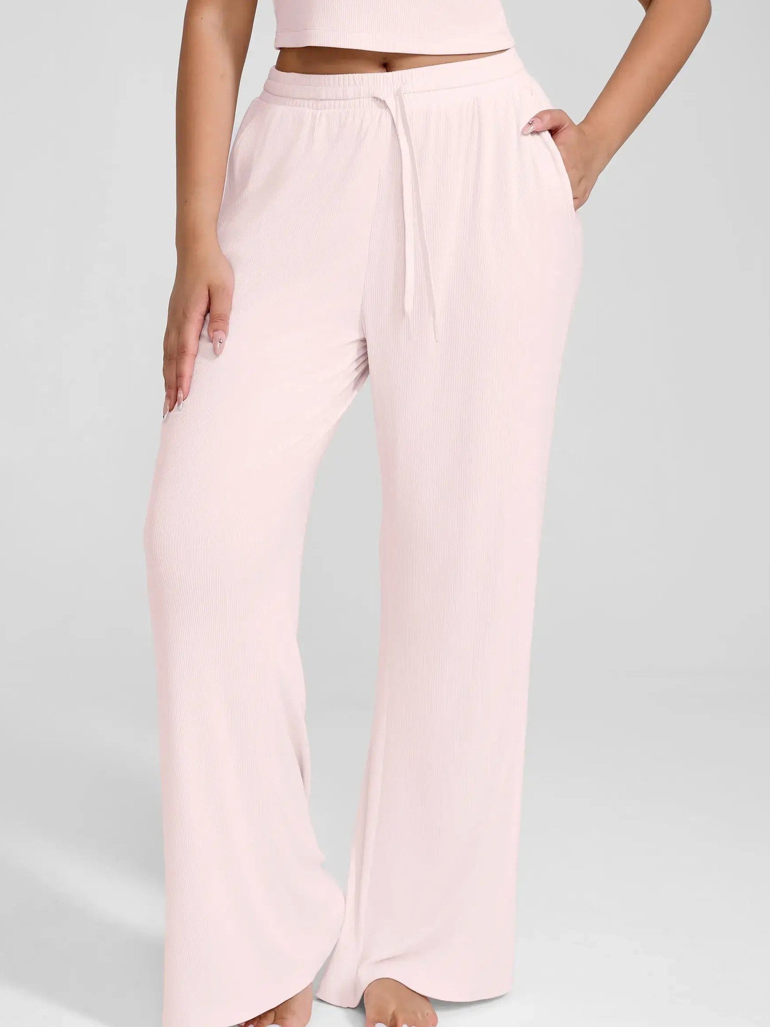 Feelingirl Breathable Ribbed Loungewear Pants