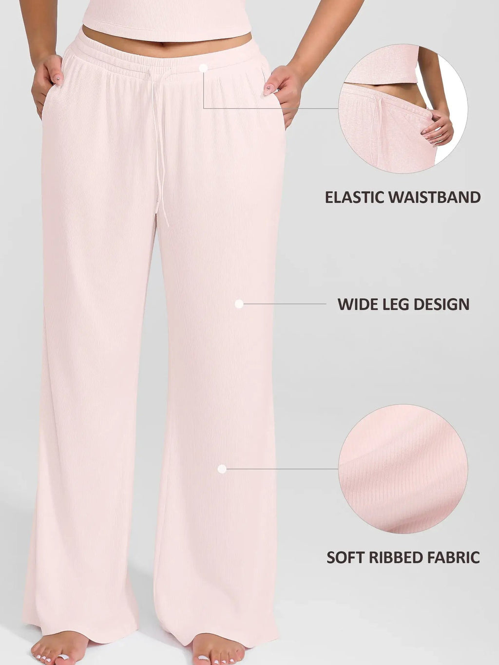 Feelingirl Breathable Ribbed Loungewear Pants