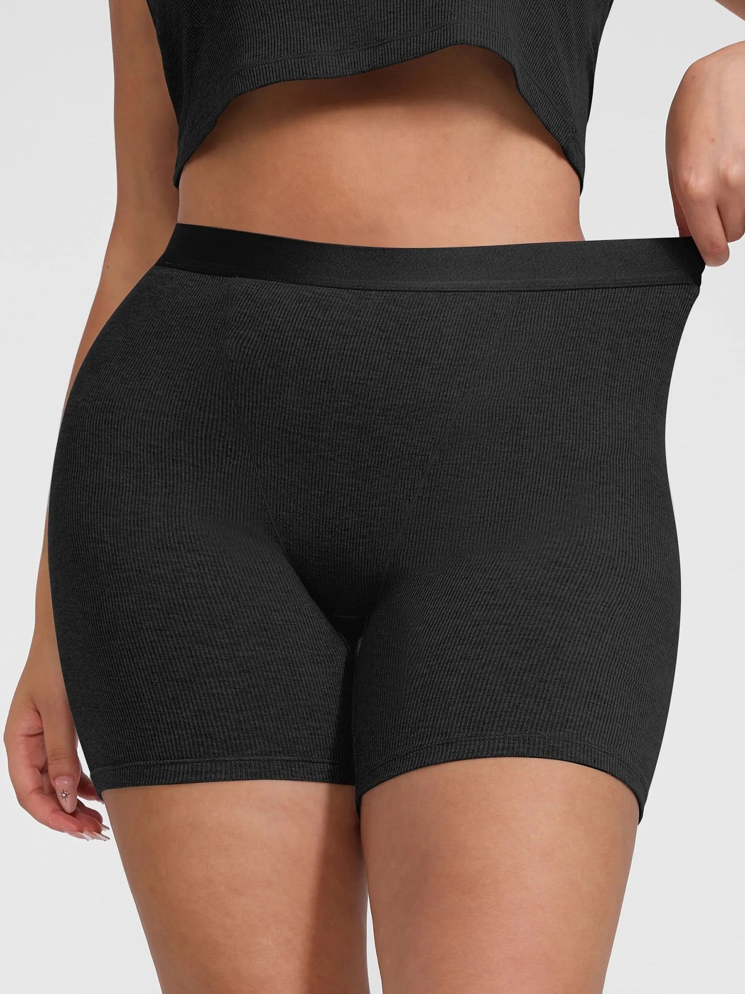 Feelingirl Comfortable Stretchy Mid-Waist Boxer Shorts