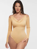 Feelingirl Shiny Swing Collar All In One Bodysuit