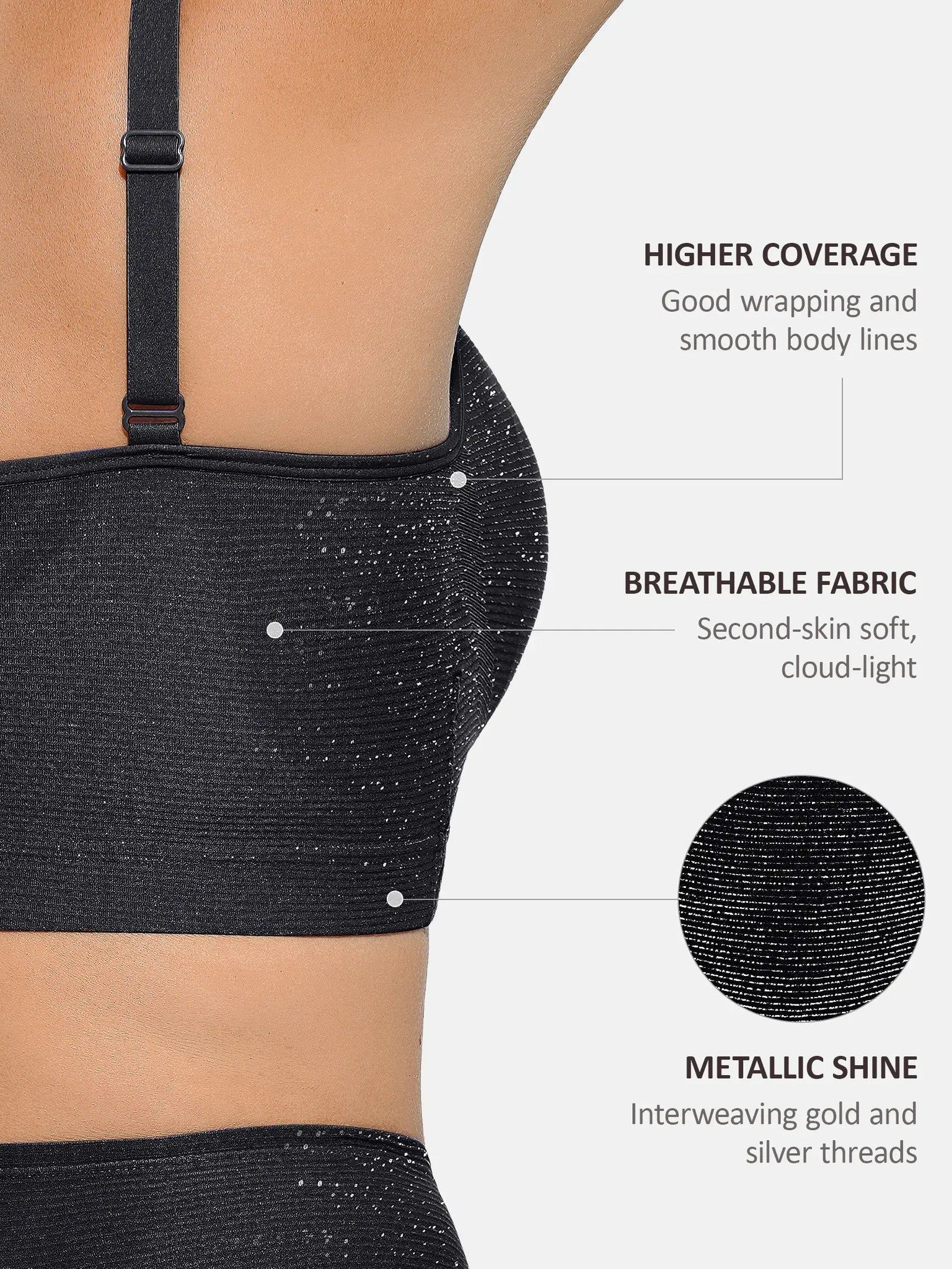 Feelingirl Invisible Shimmer Wireless Comfort Bra & Panty
