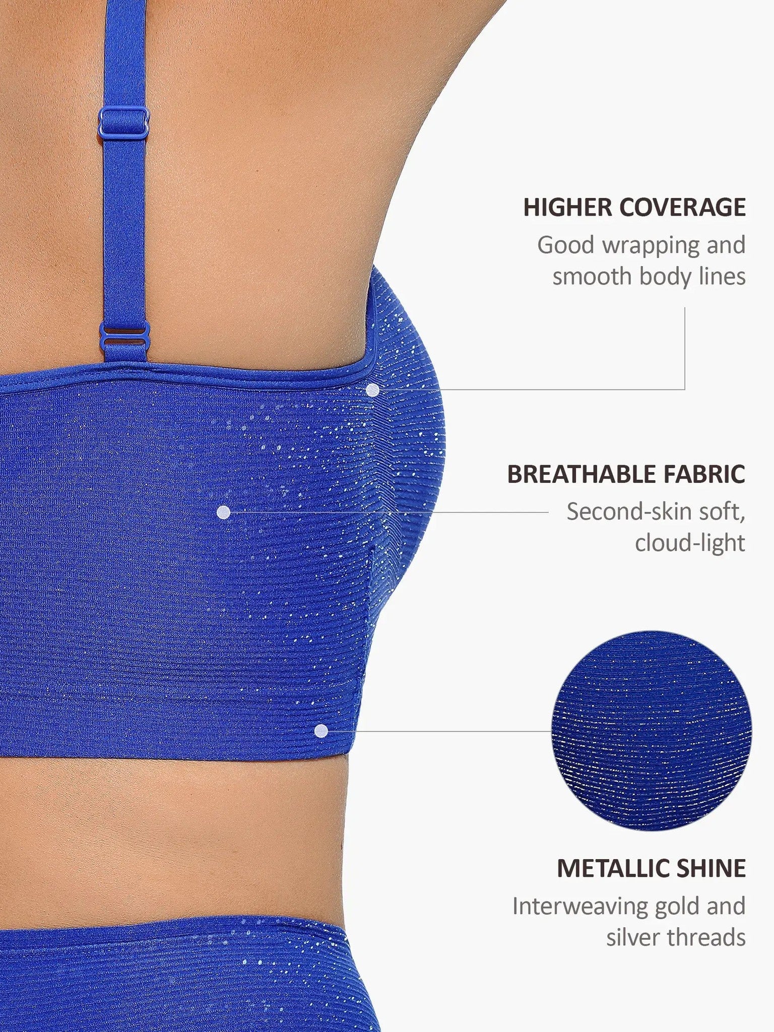 Feelingirl Invisible Shimmer Wireless Comfort Bra & Panty