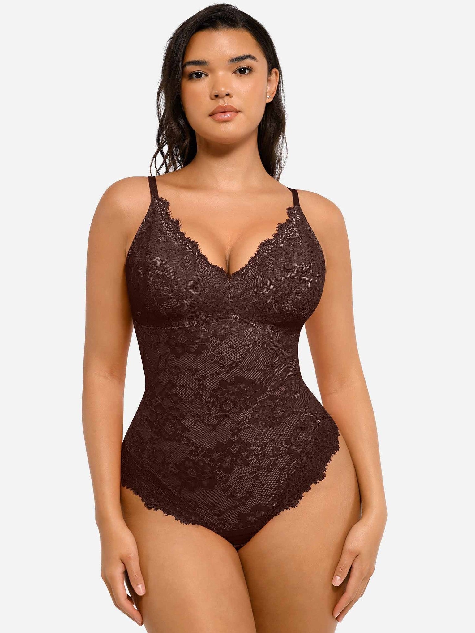 Lace V-Neck Breathable Bodysuit
