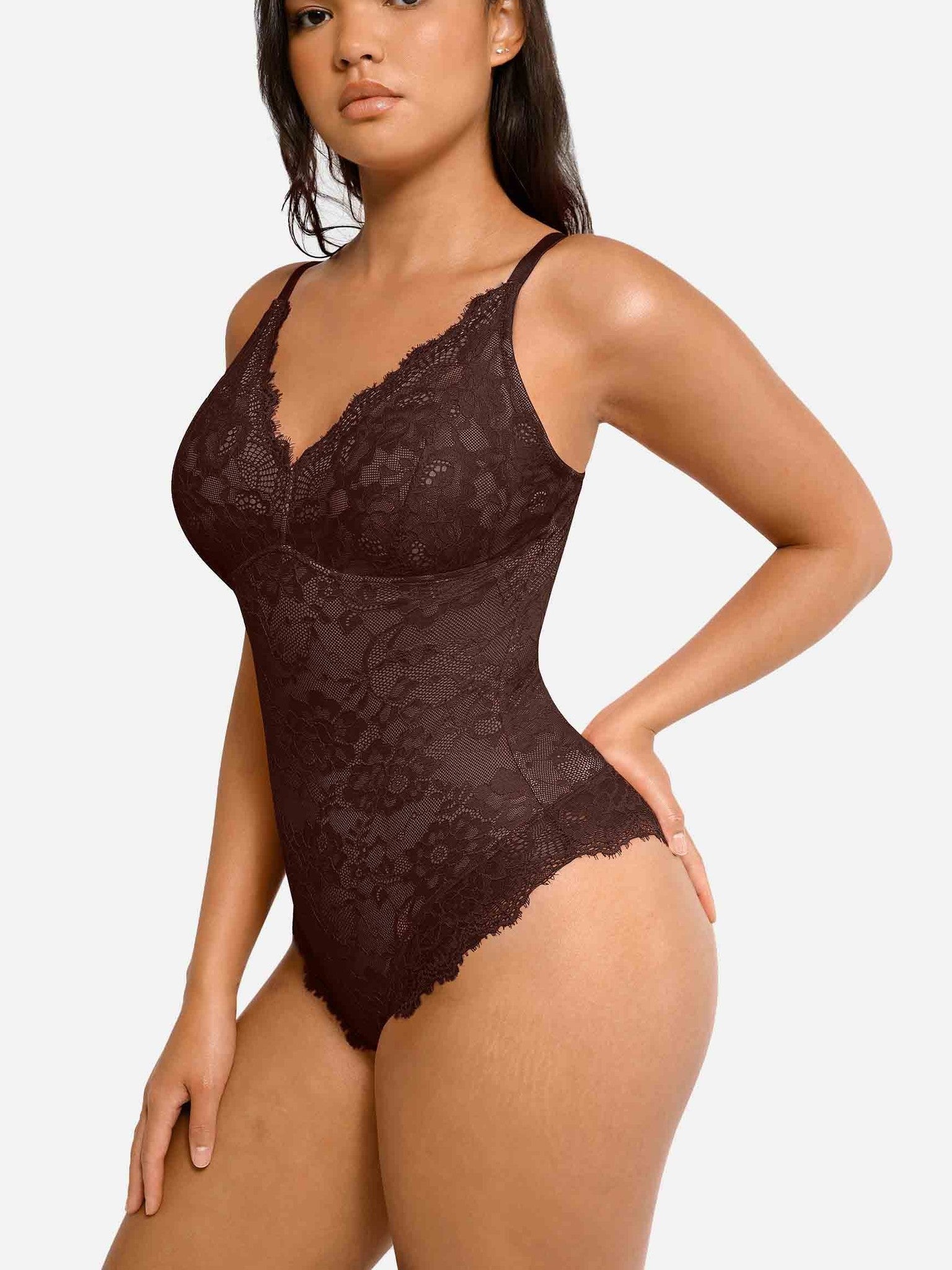 Lace V-Neck Breathable Bodysuit