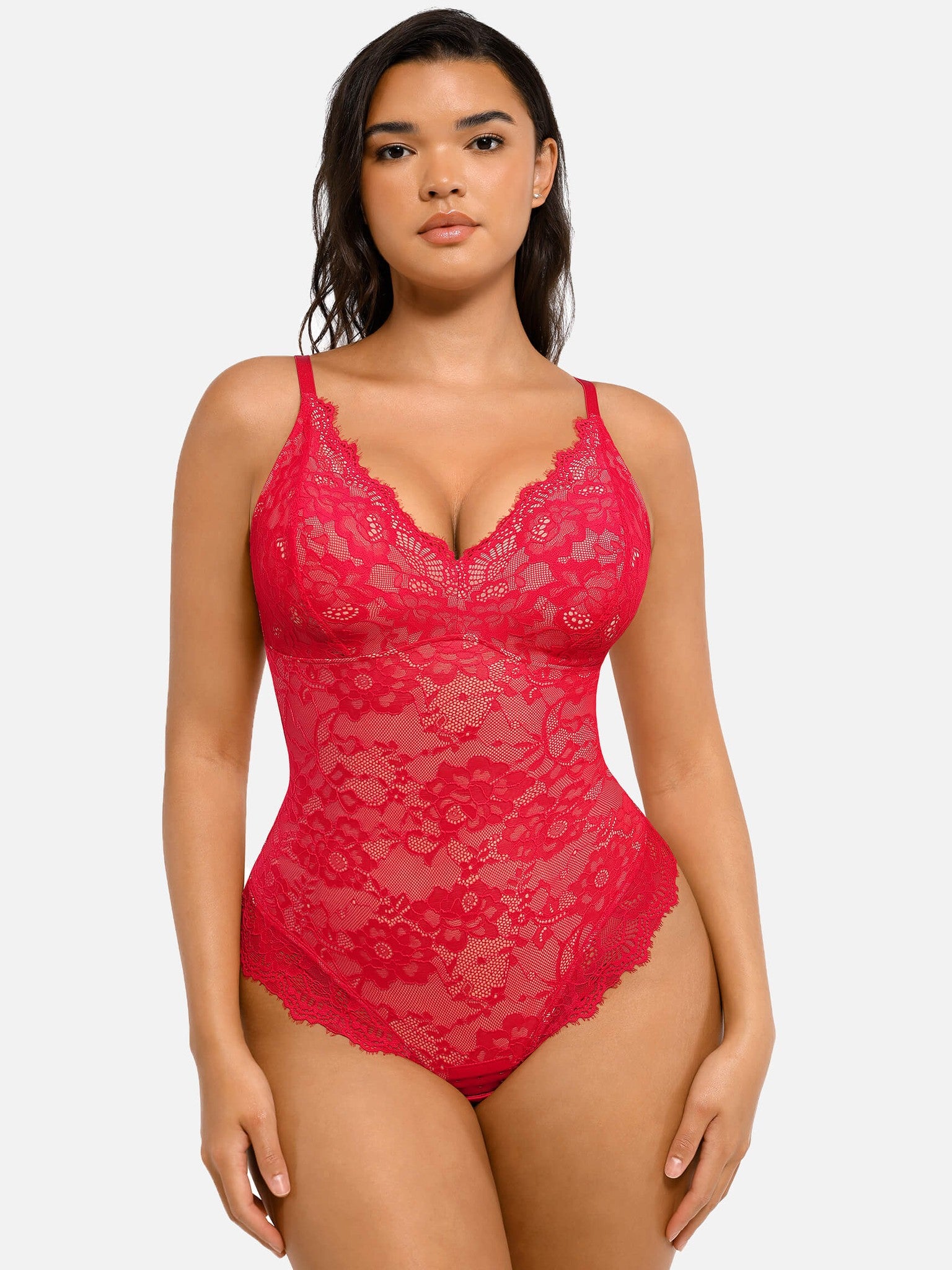 Lace V-Neck Breathable Bodysuit