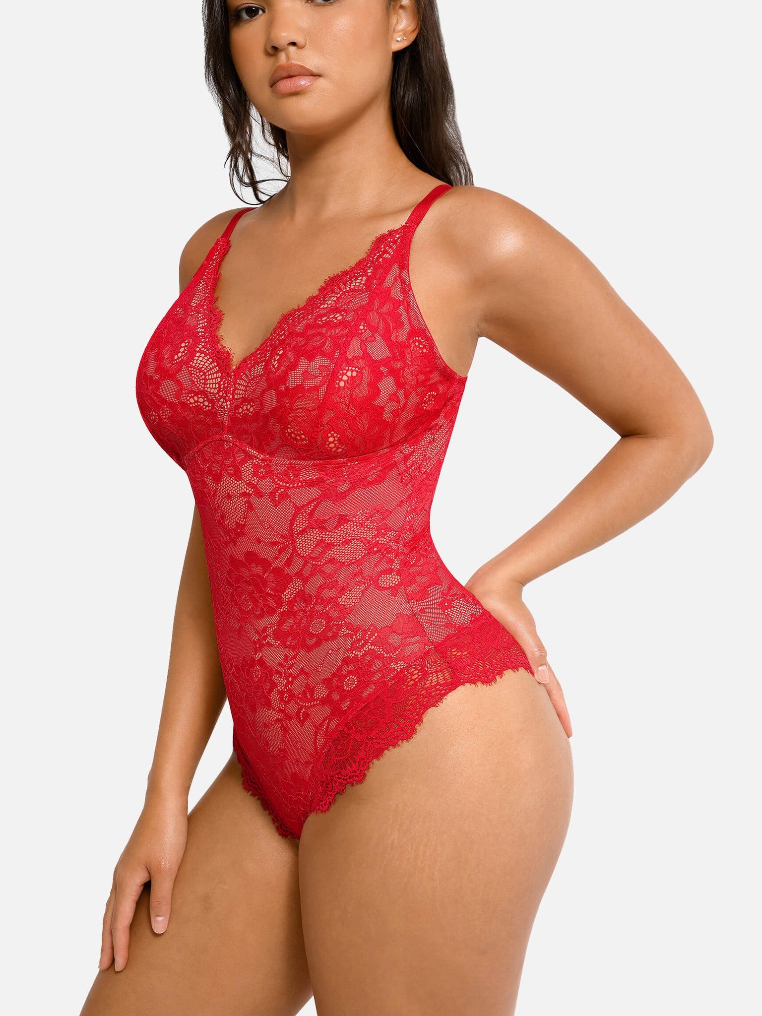 Lace V-Neck Breathable Bodysuit