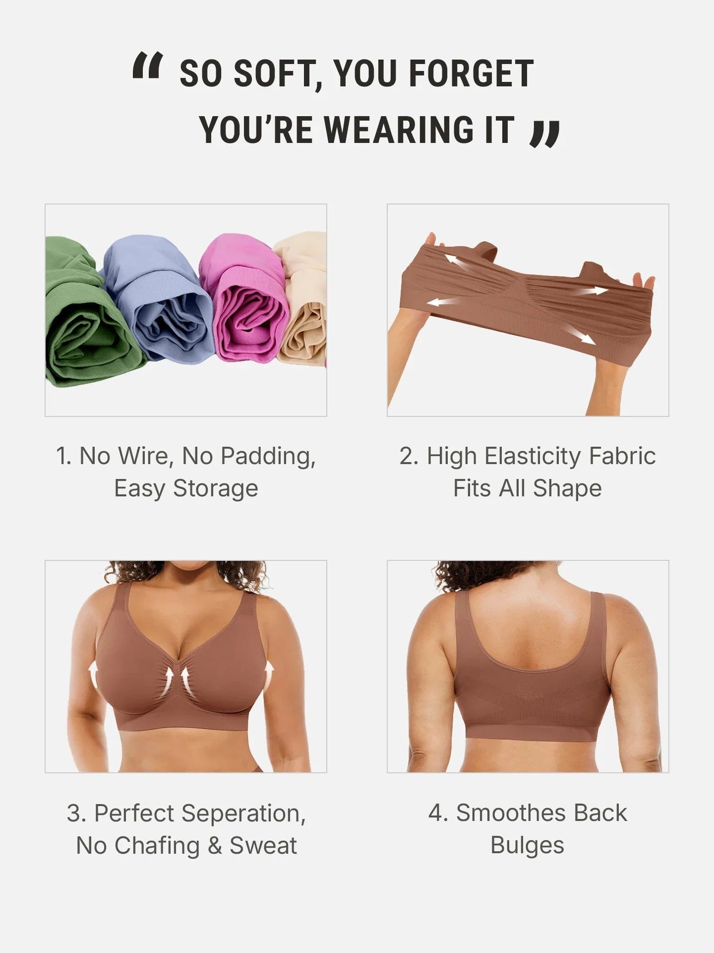 Seamless No Underwire Full Coverage Bra