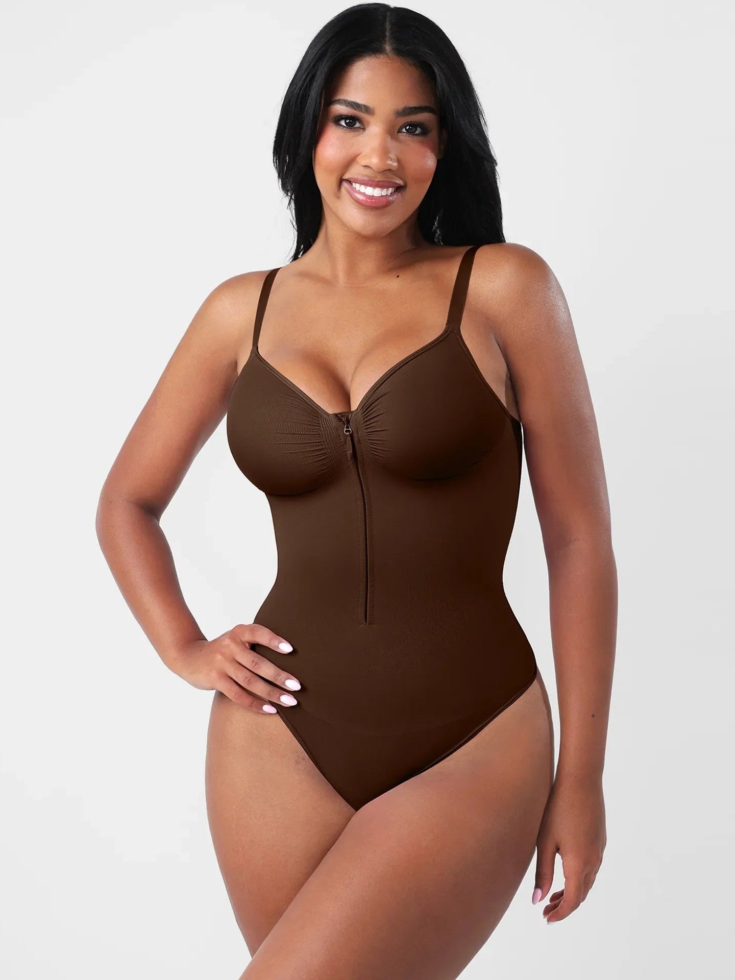 Seamless Tummy Control Zipper Bodysuit