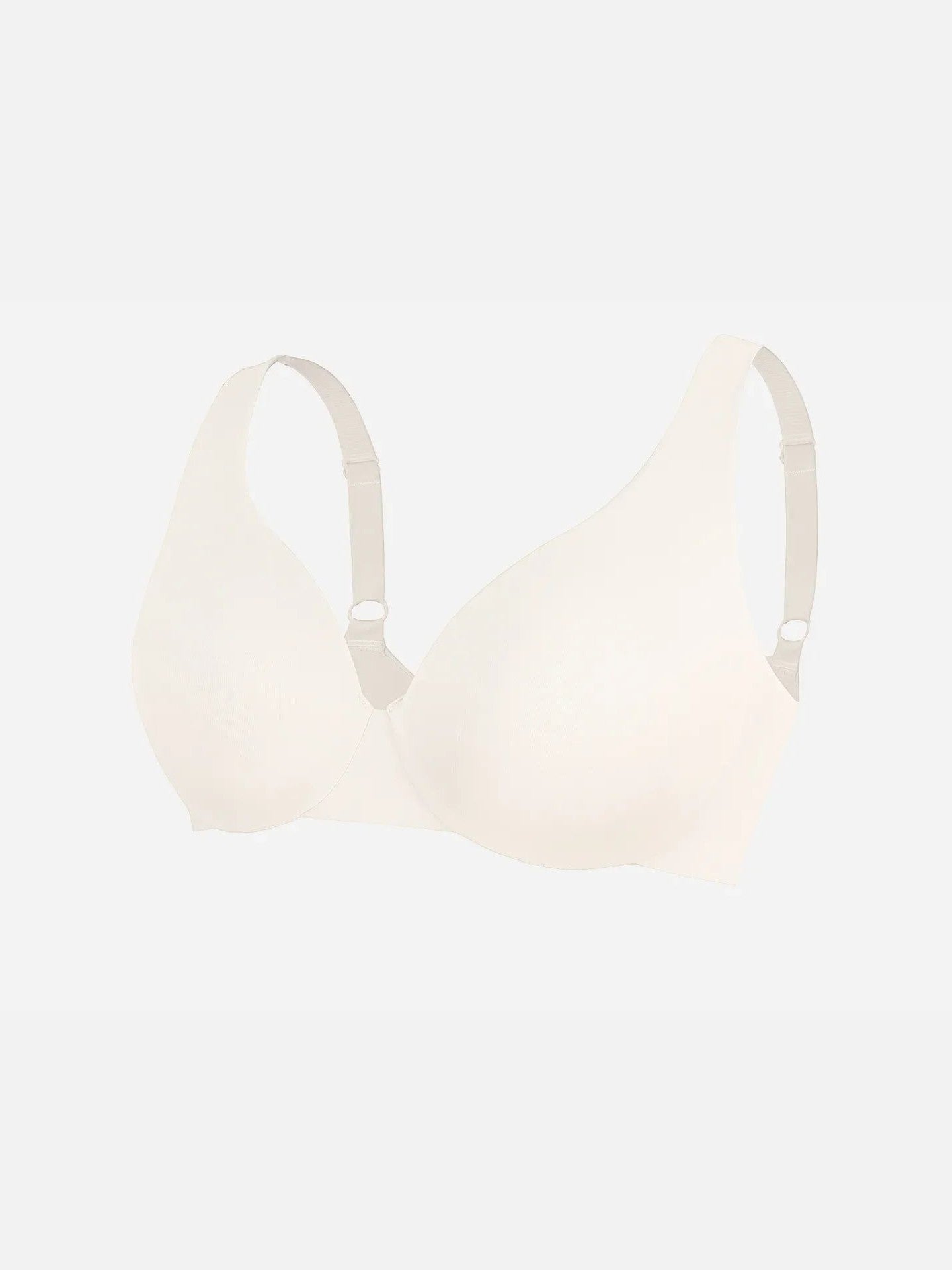 Adjustable-Strap Underwire Deep V-neck Bra