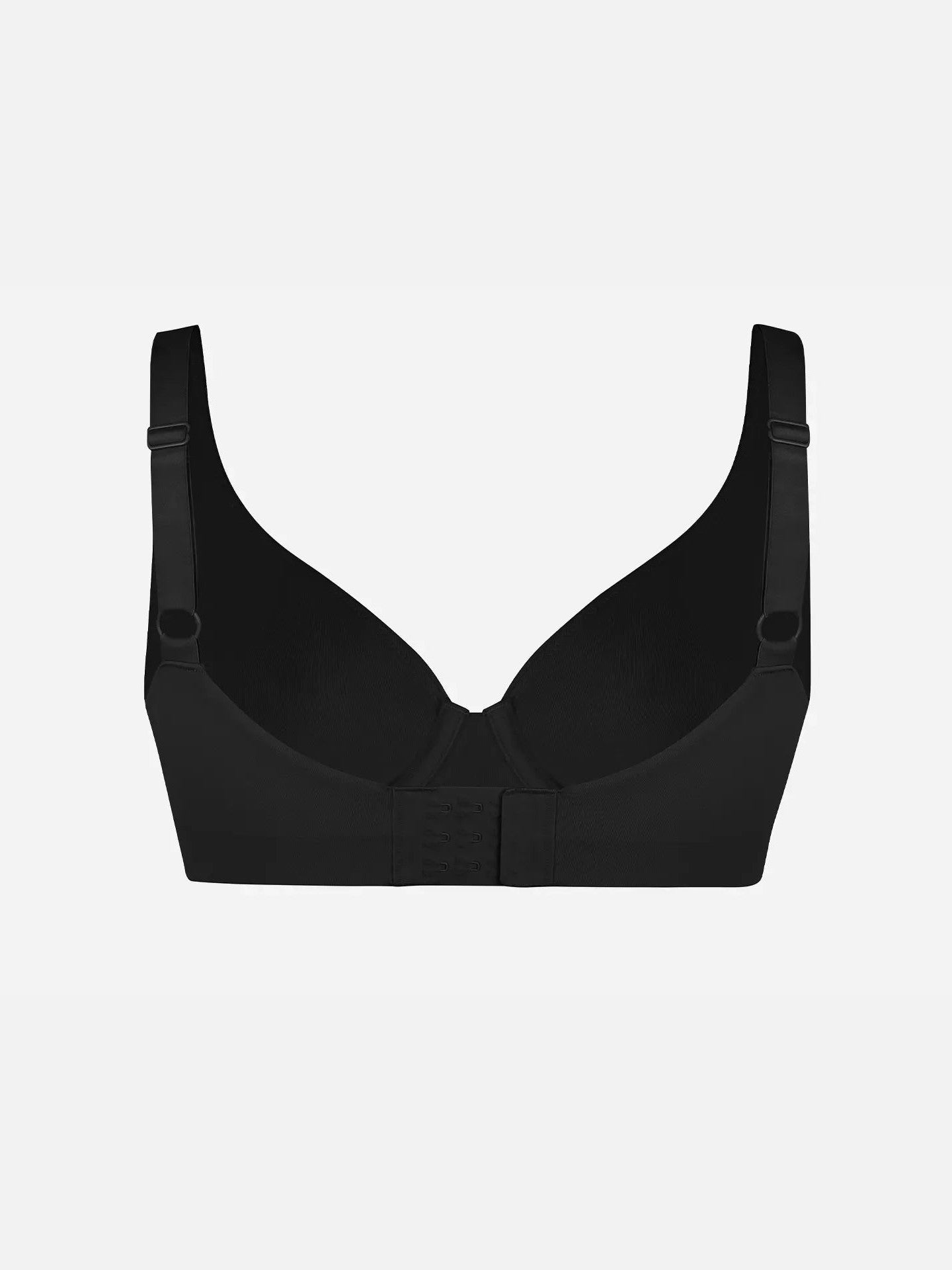 Adjustable-Strap Underwire Deep V-neck Bra