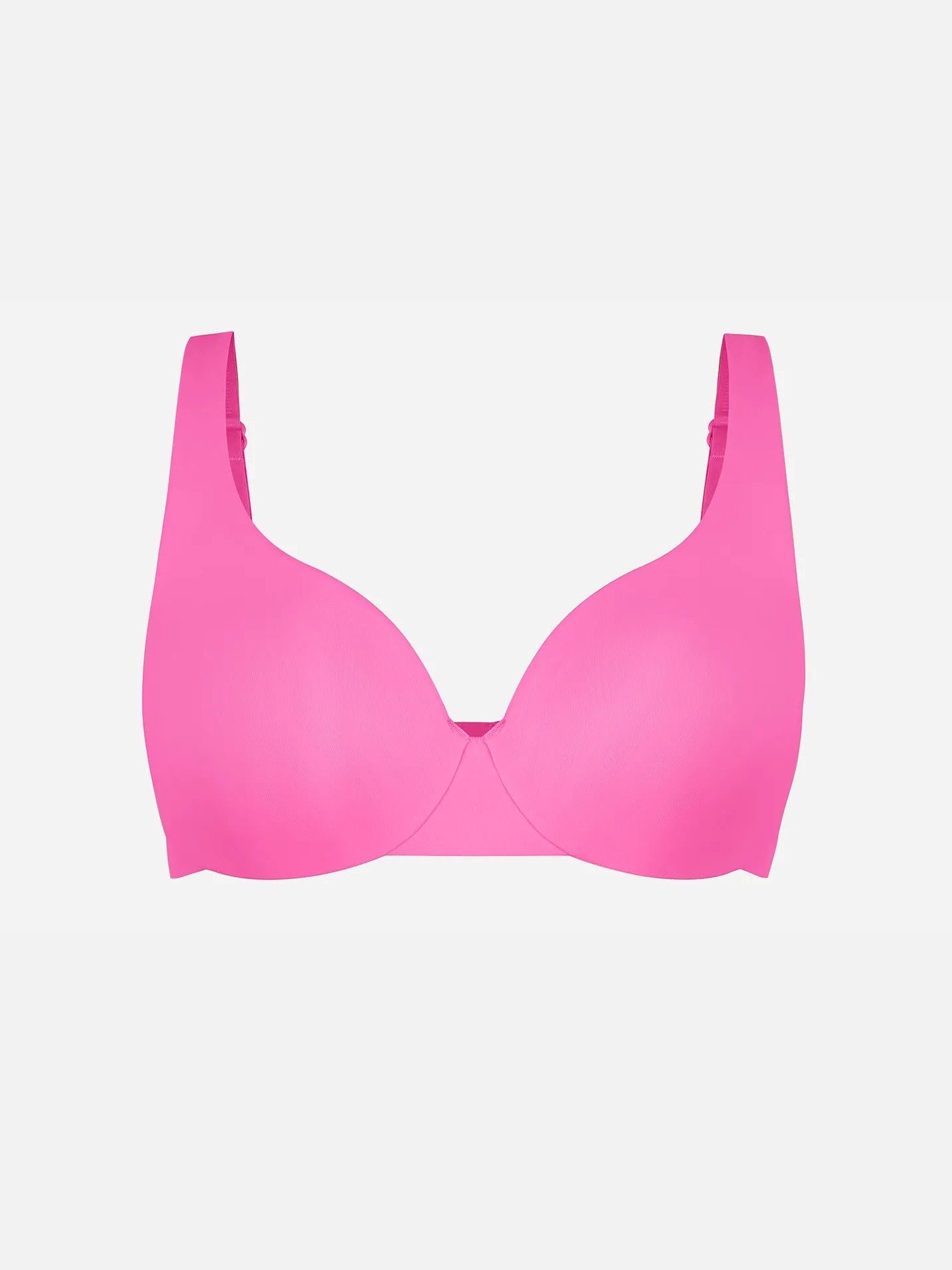Adjustable-Strap Underwire Deep V-neck Bra