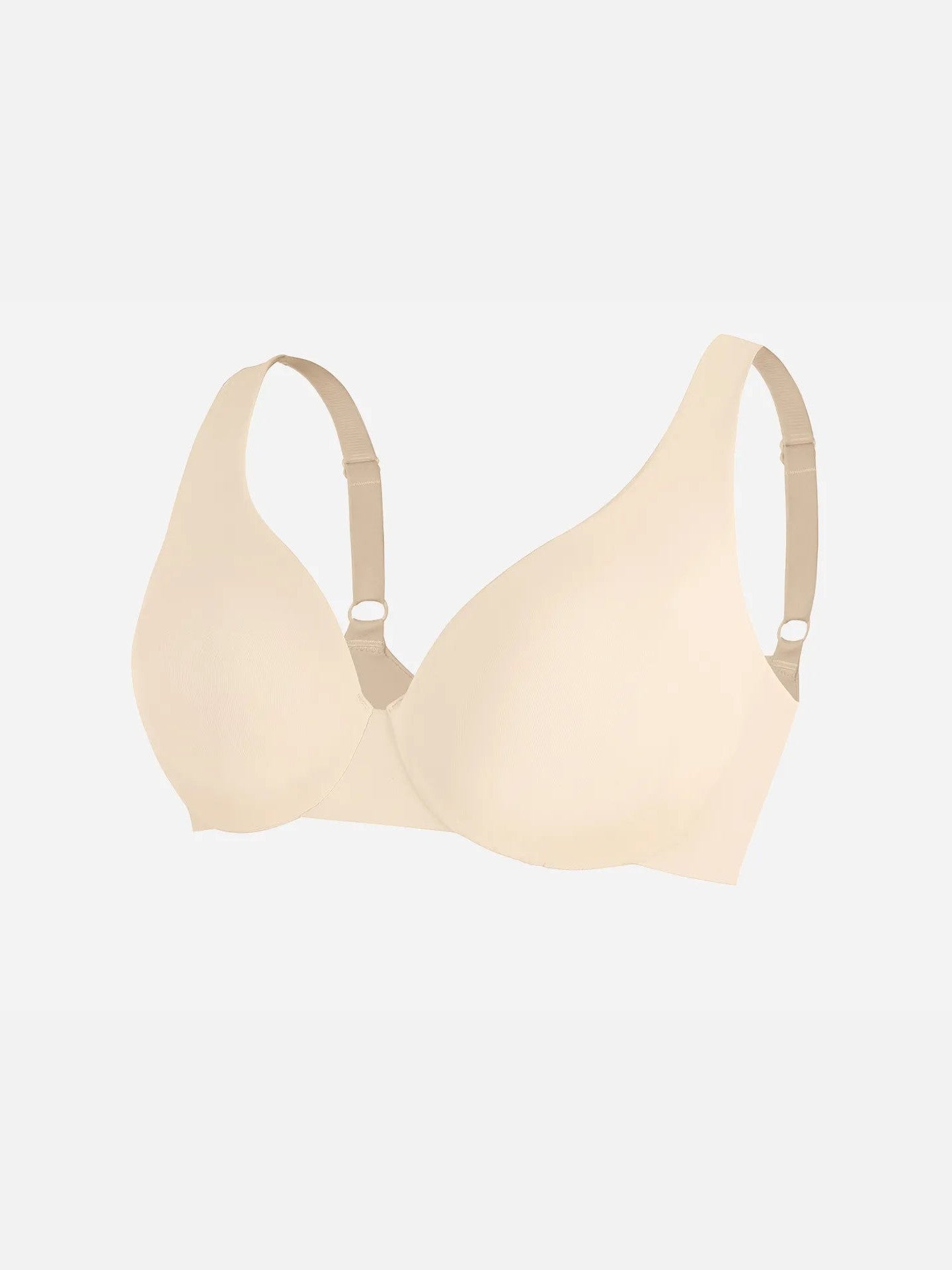 Adjustable-Strap Underwire Deep V-neck Bra