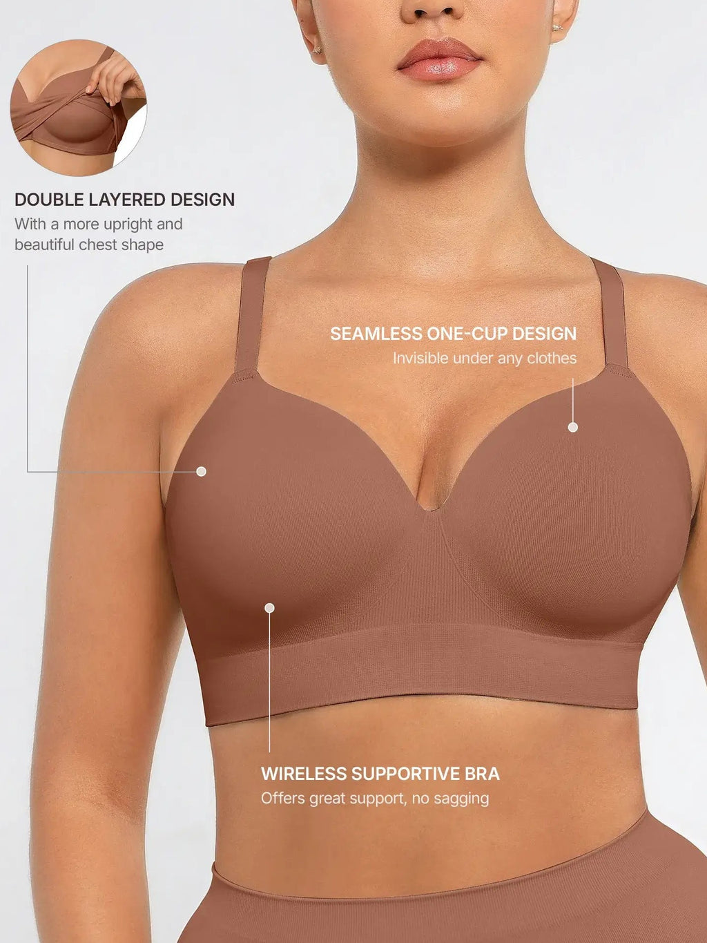 Wireless Push-Up Seamless Comfort Full Coverage Bra