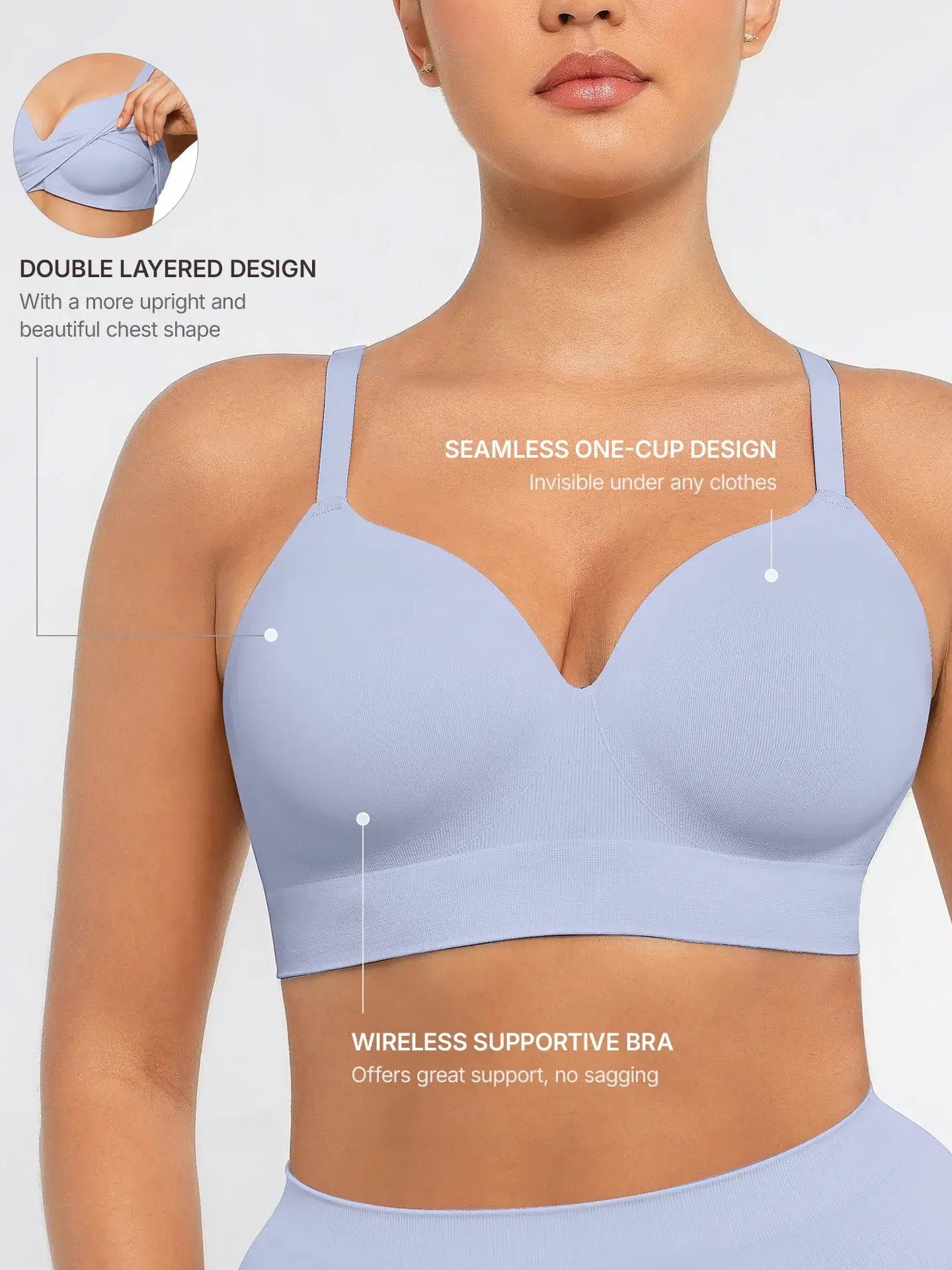 Wireless Push-Up Seamless Comfort Full Coverage Bra