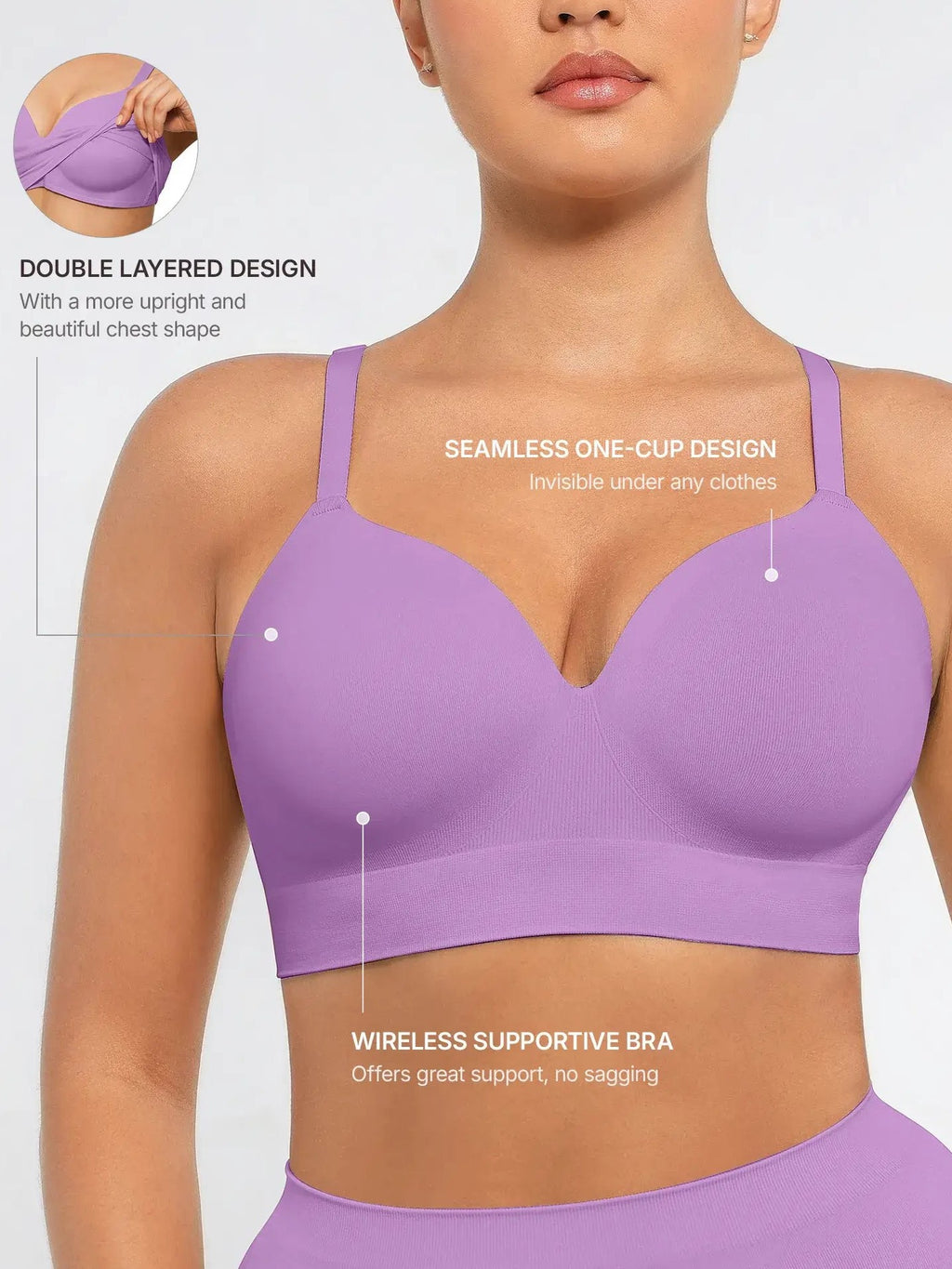Wireless Push-Up Seamless Comfort Full Coverage Bra