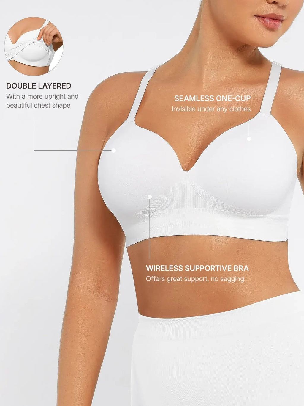 Wireless Push-Up Seamless Comfort Full Coverage Bra