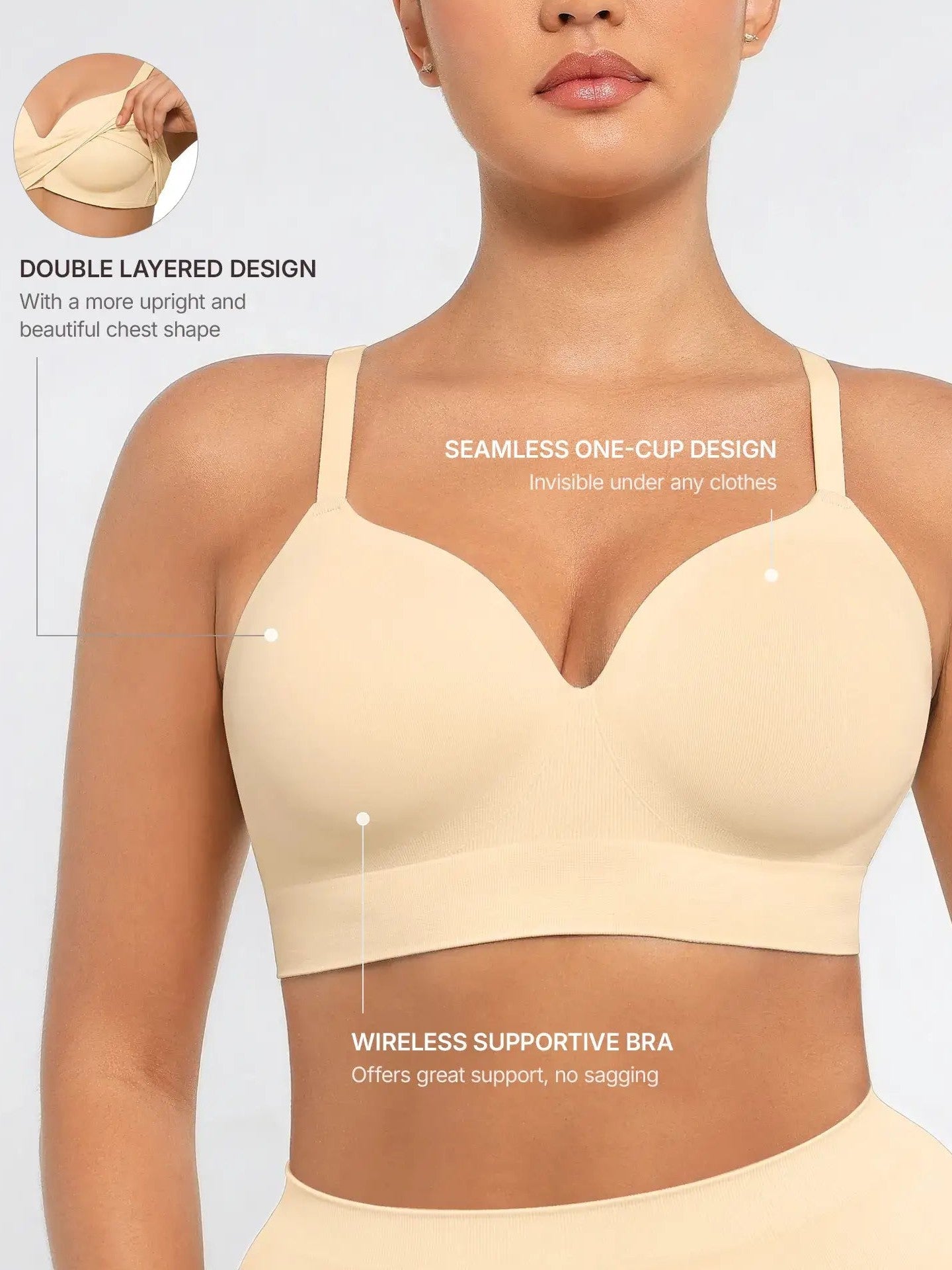 Wireless Push-Up Seamless Comfort Full Coverage Bra