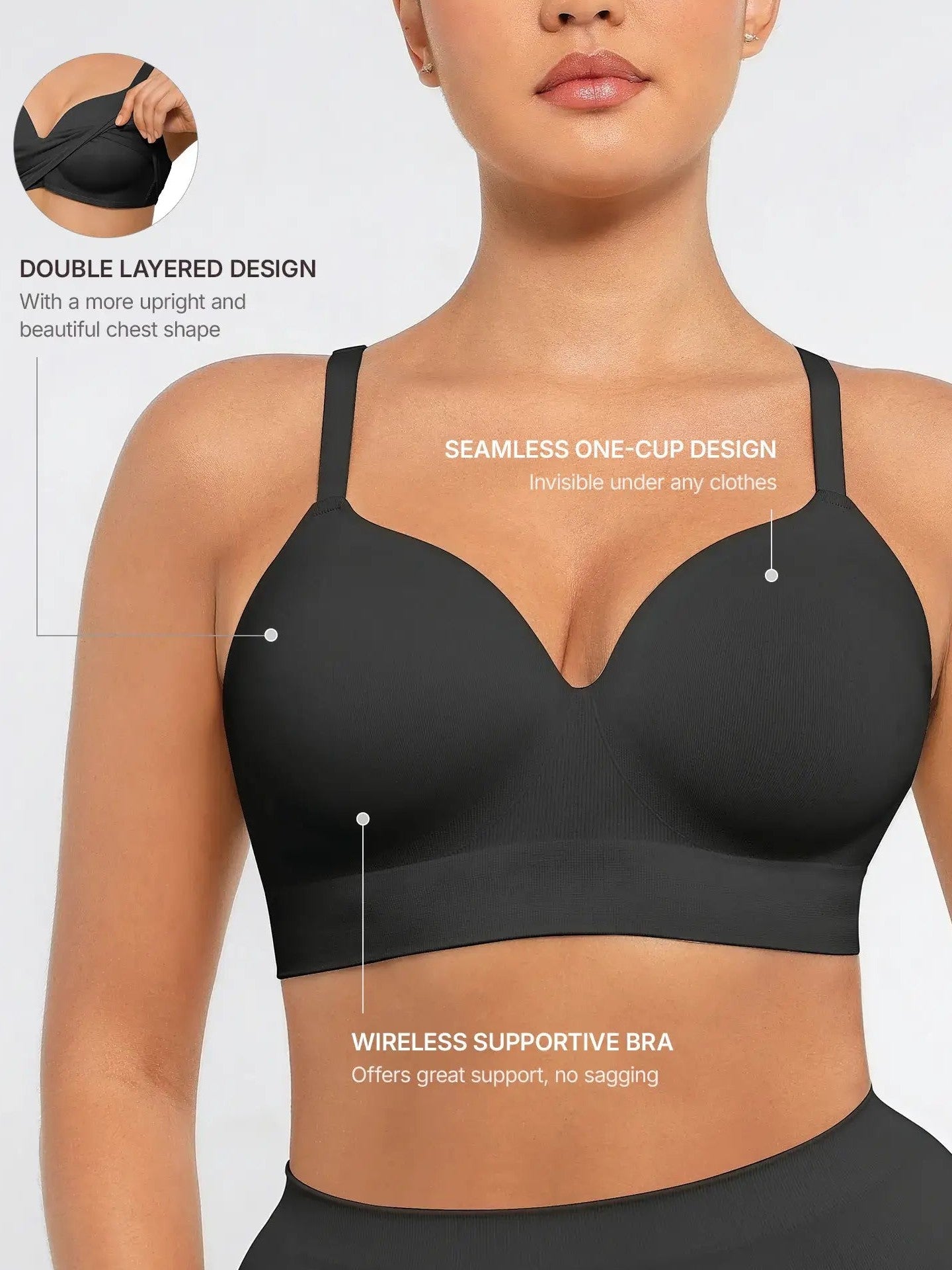 Wireless Push-Up Seamless Comfort Full Coverage Bra
