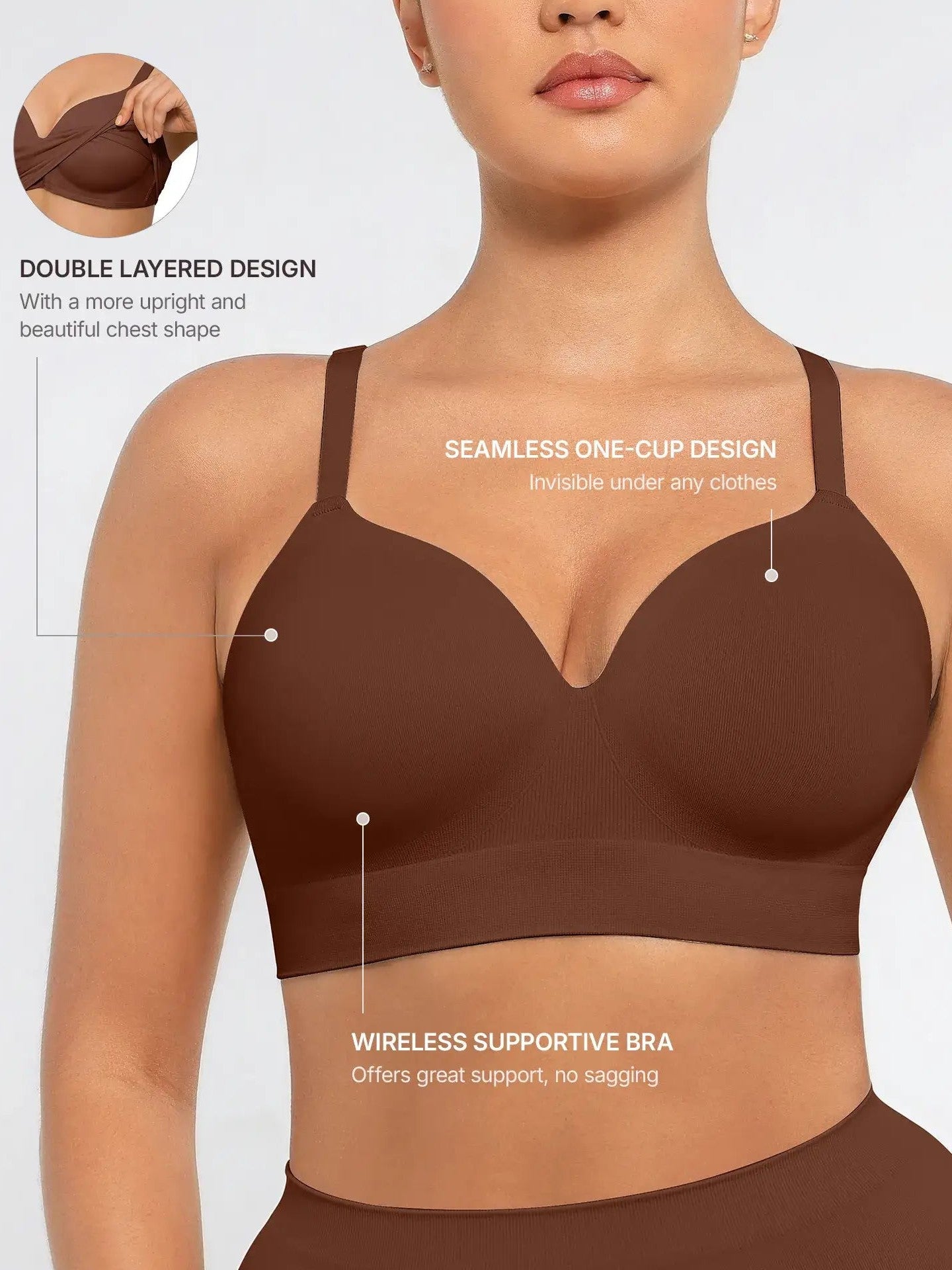 Wireless Push-Up Seamless Comfort Full Coverage Bra