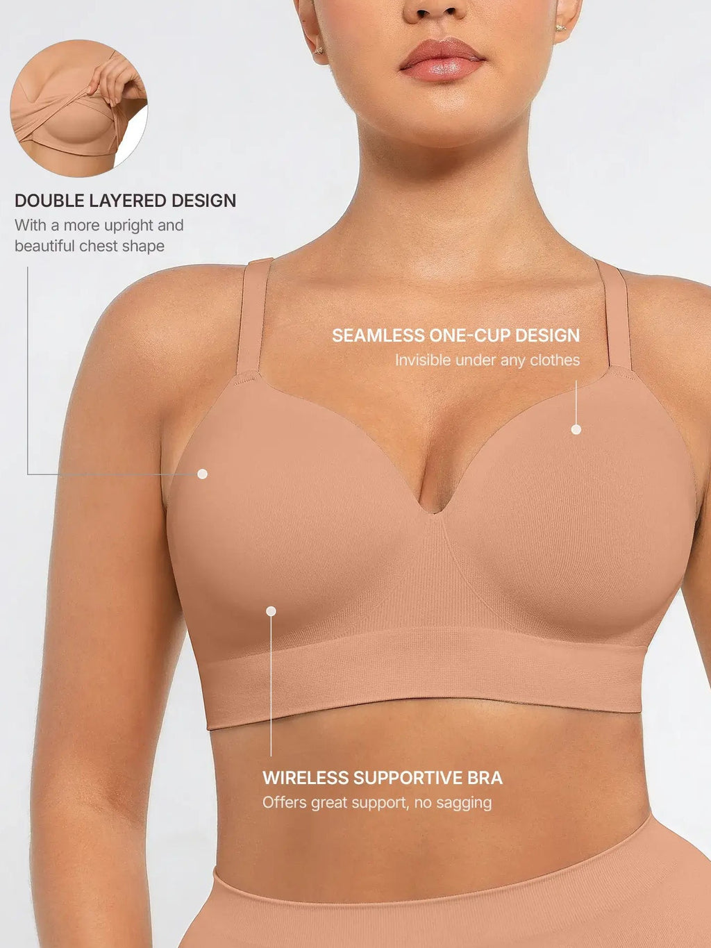 Wireless Push-Up Seamless Comfort Full Coverage Bra
