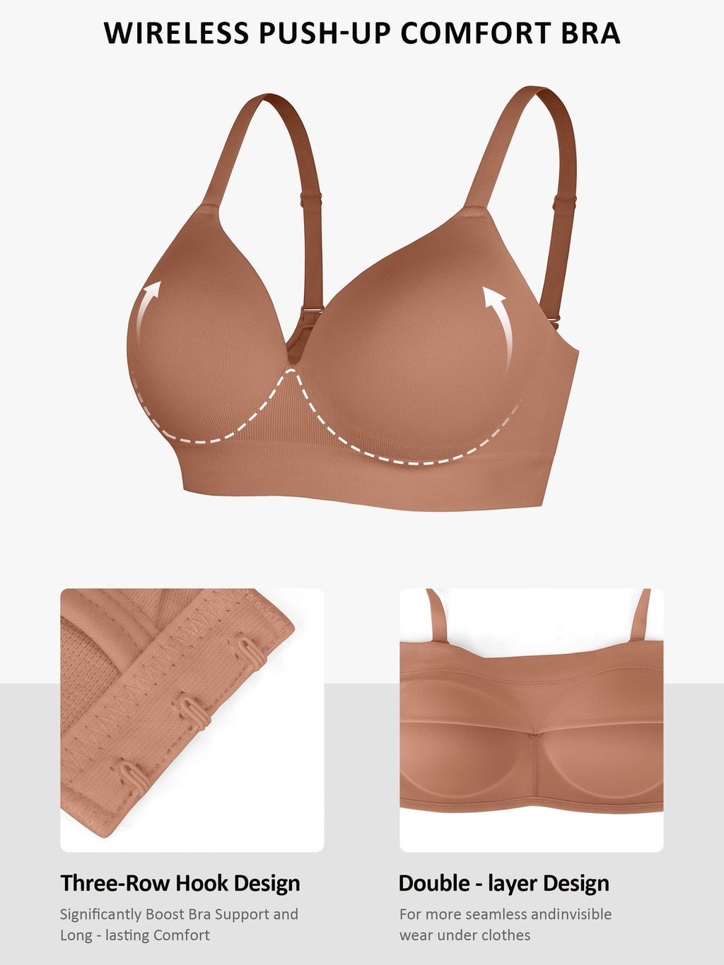 Wireless Push-Up Seamless Full Coverage Bra Bundle