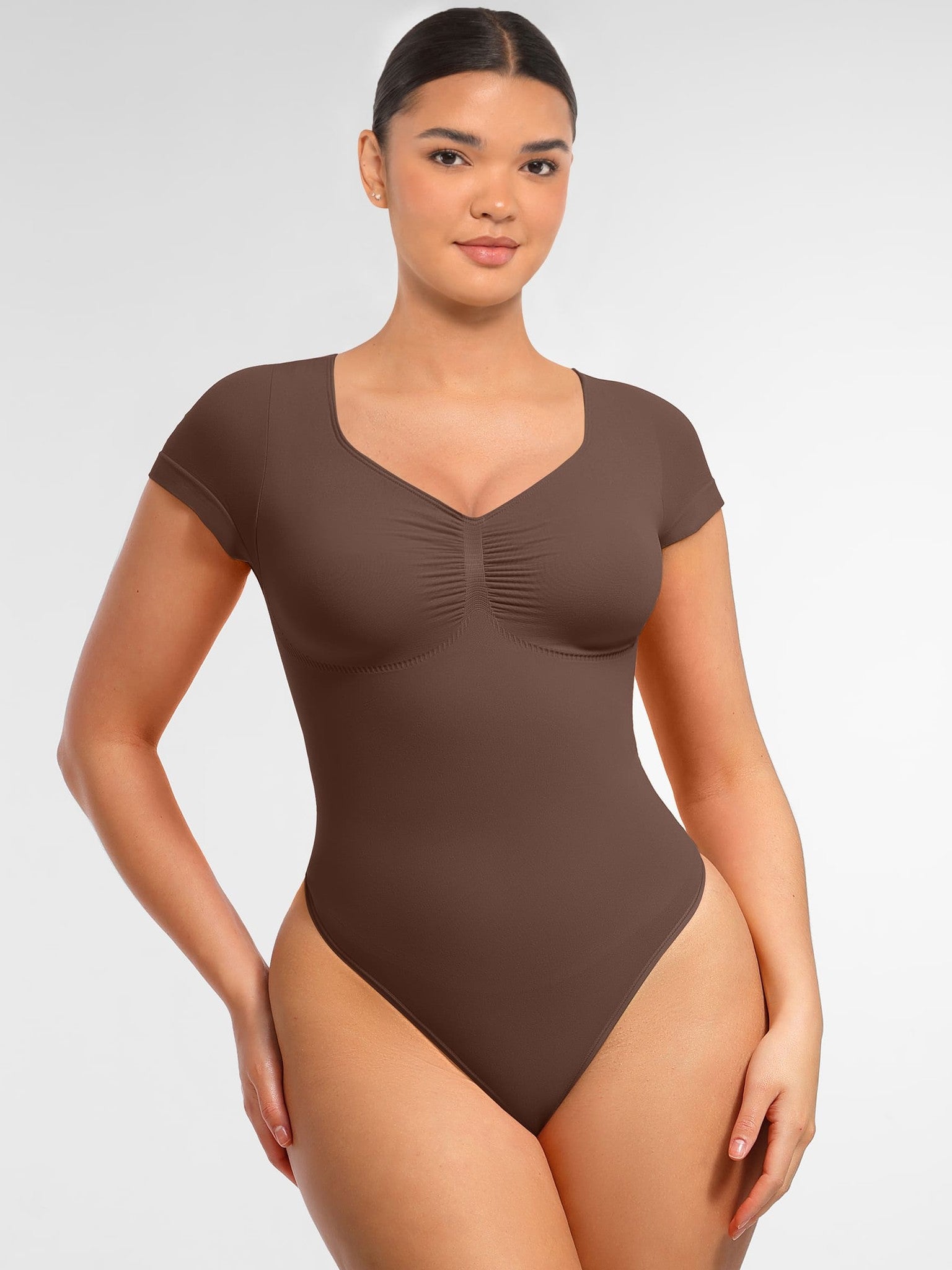 Tummy Control Seamless Short-Sleeve Bodysuit