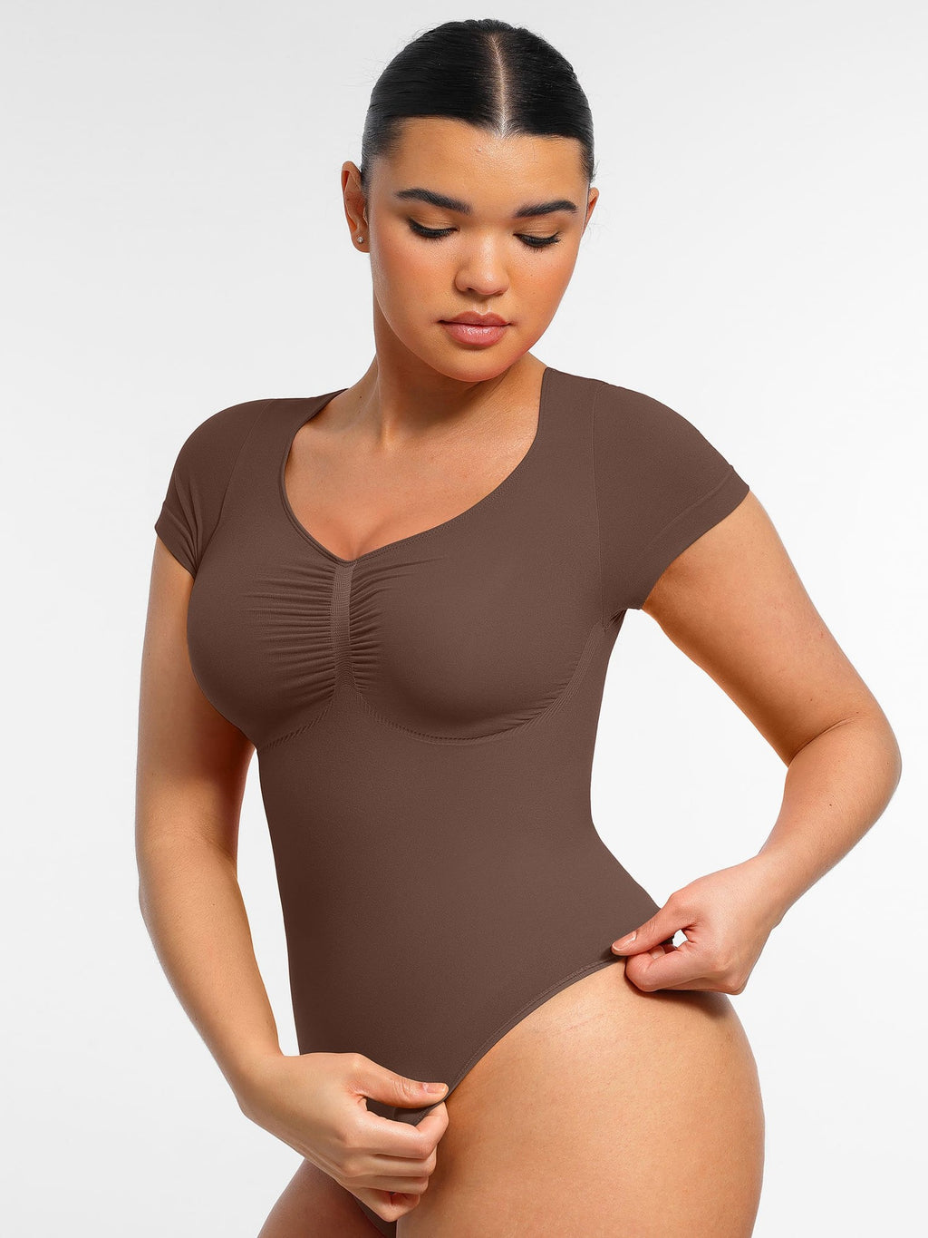 Tummy Control Seamless Short-Sleeve Bodysuit