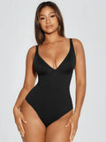 V-Neck Tummy Control Sculpt Bodysuit
