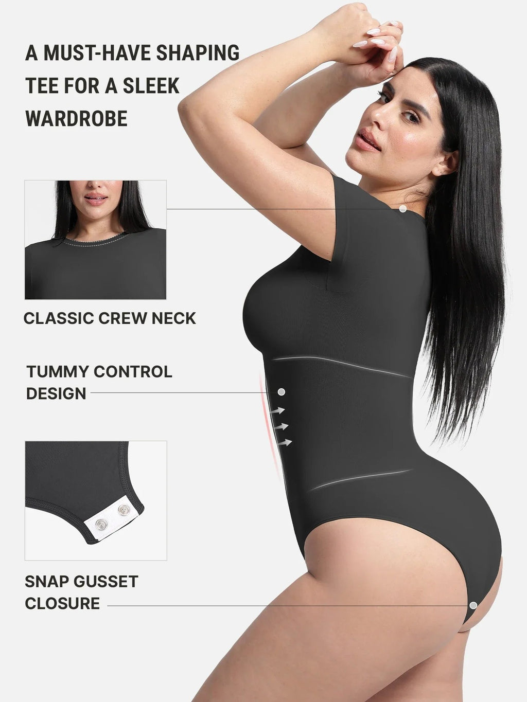 Crew Neck Seamless Soft Everyday Bodysuit