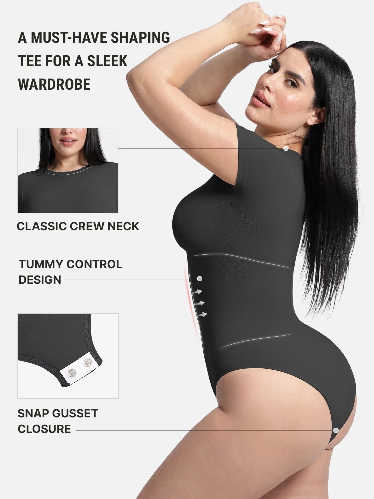 Crew Neck Seamless Soft Everyday Bodysuit