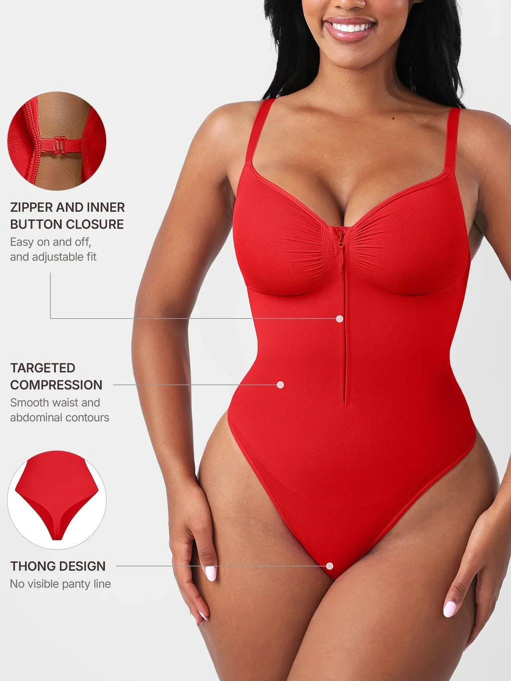 Seamless Tummy Control Zipper Bodysuit