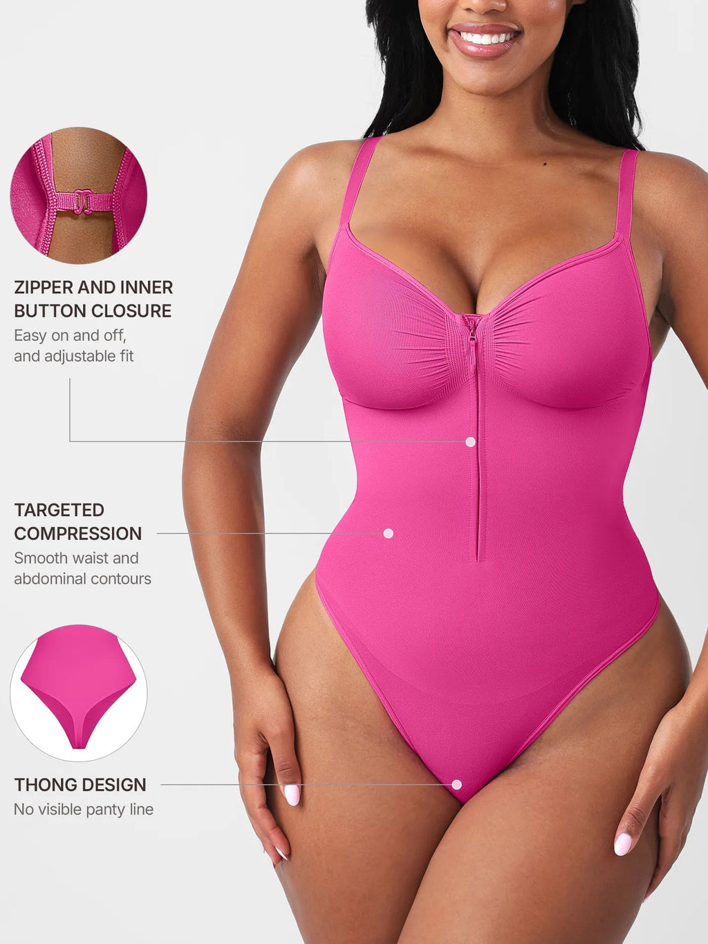 Seamless Tummy Control Zipper Bodysuit
