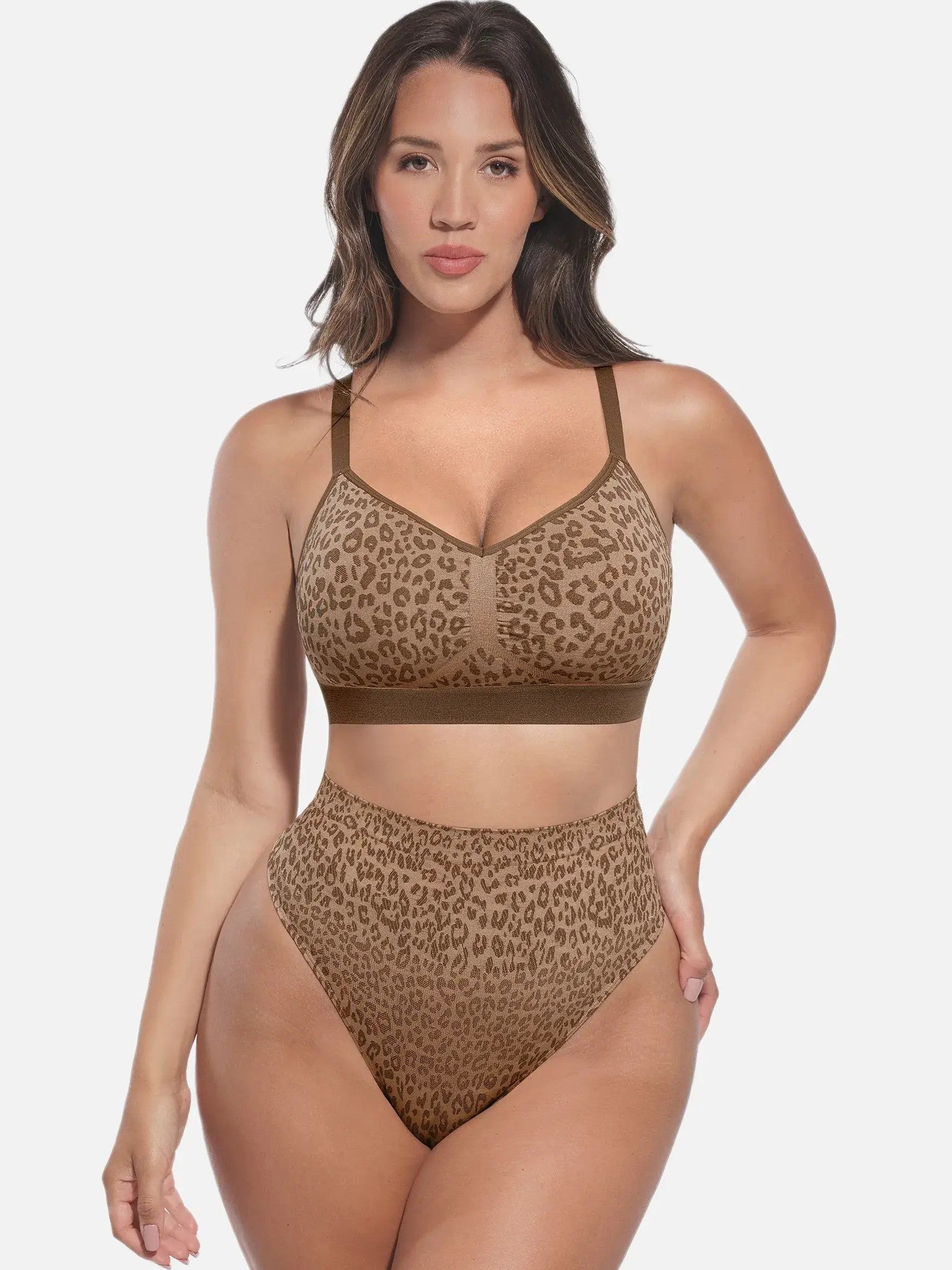 Feelingirl Leopard Print Wireless Bra & Panty