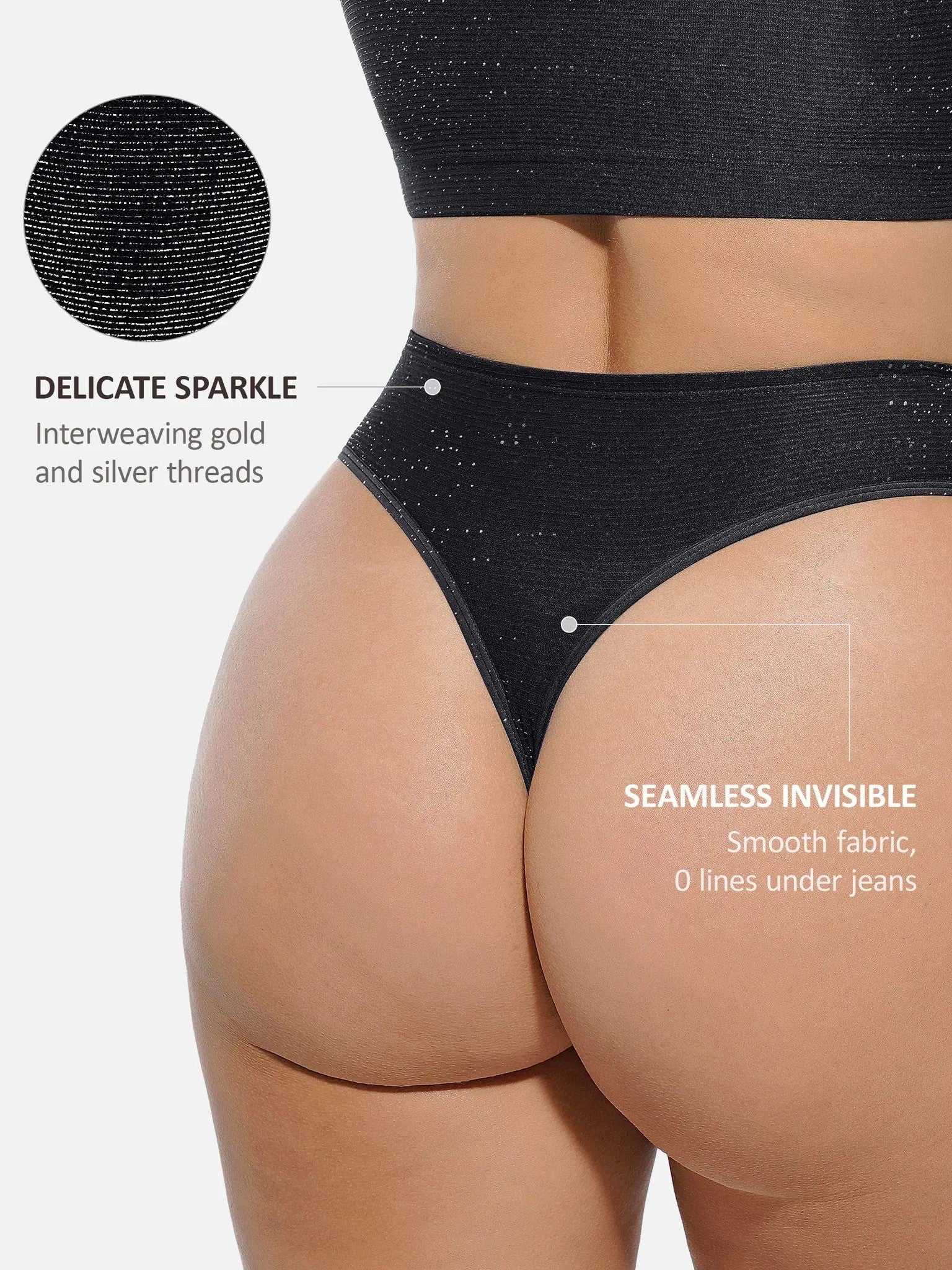 Feelingirl Invisible Shimmer Wireless Comfort Bra & Panty