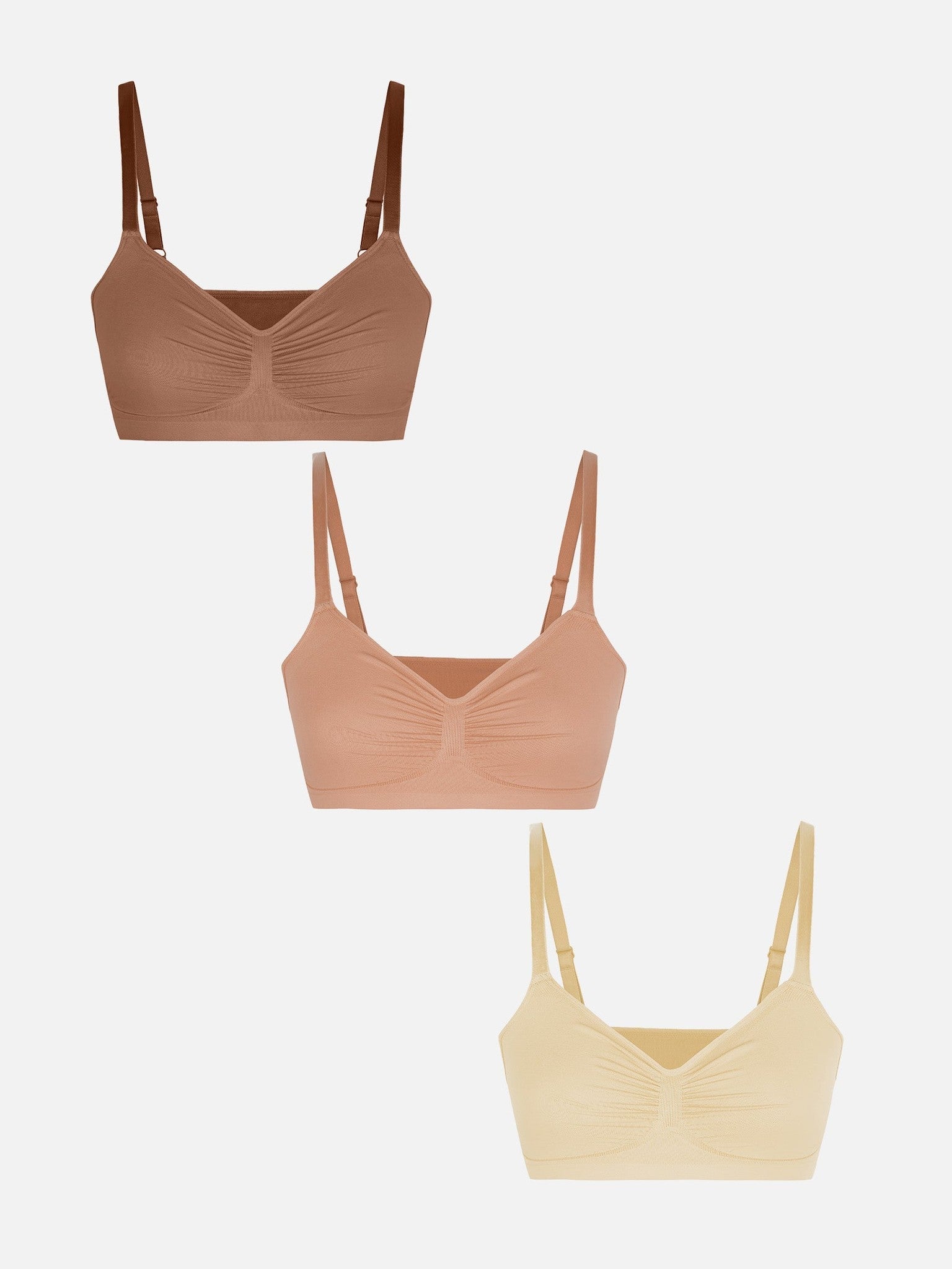 3-Pack Seamless Smooth Wireless Bra Bundle