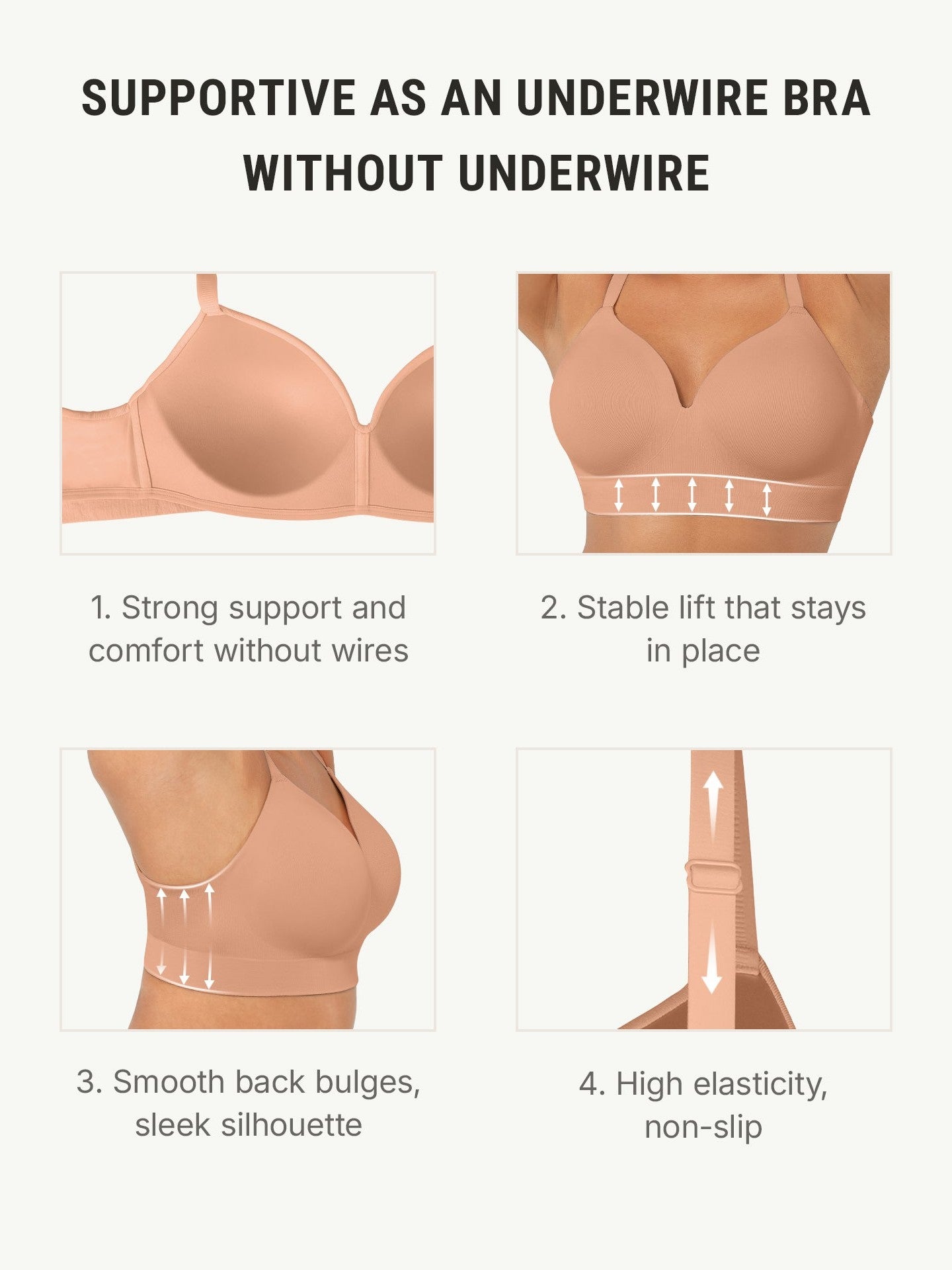 Wireless Push-Up Seamless Comfort Full Coverage Bra