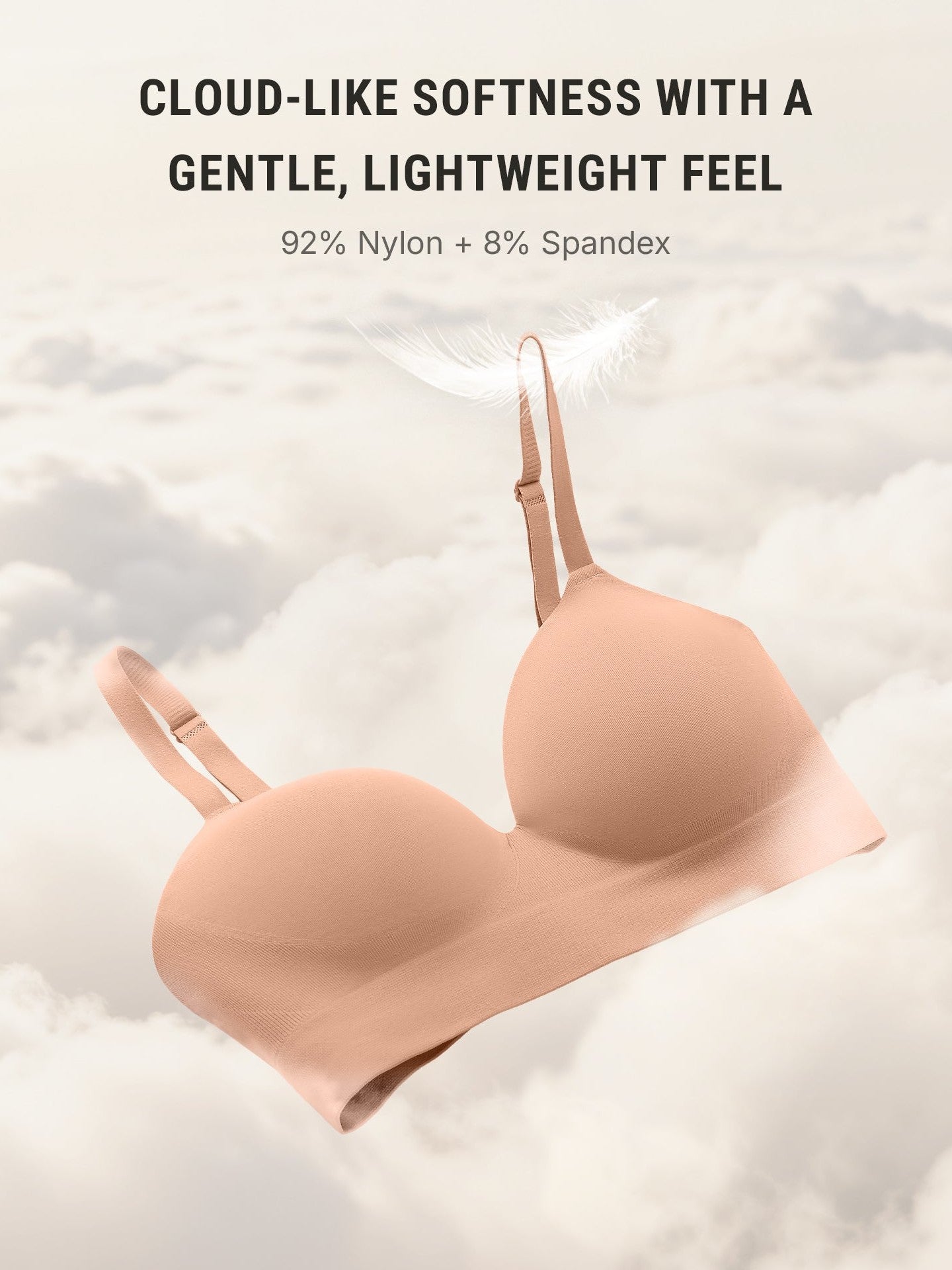 Wireless Push-Up Seamless Comfort Full Coverage Bra