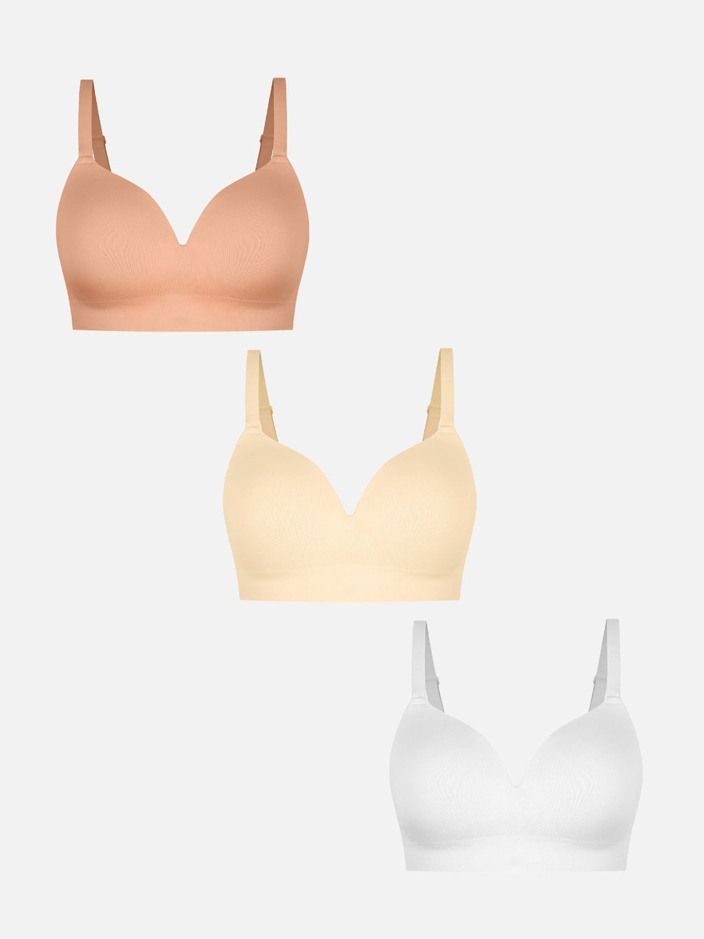 Wireless Push-Up Seamless Full Coverage Bra Bundle