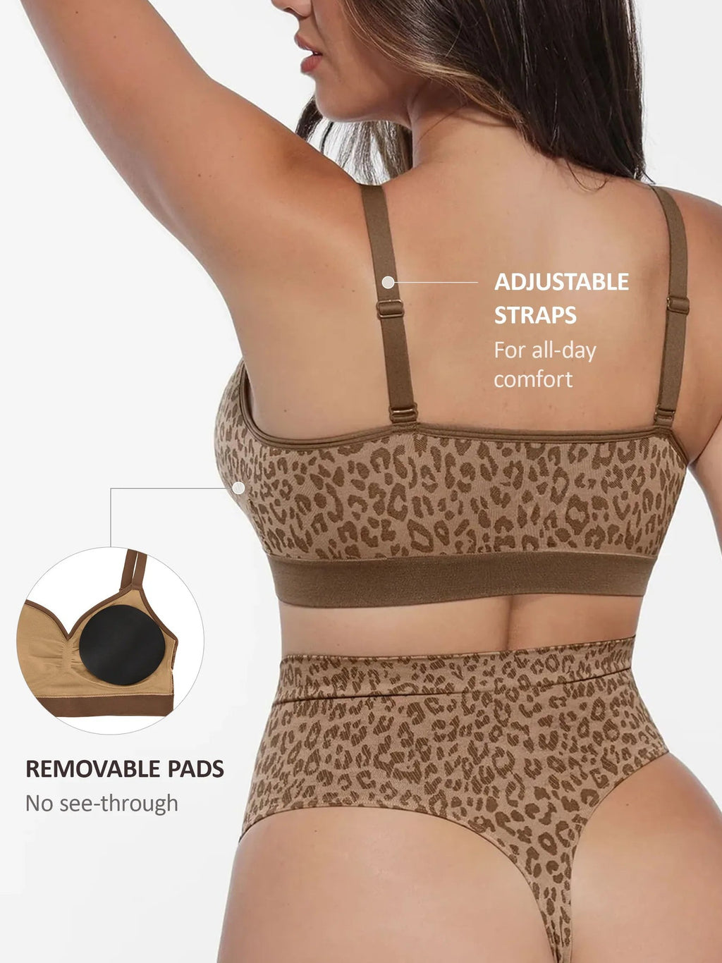 Feelingirl Leopard Print Wireless Bra & Panty