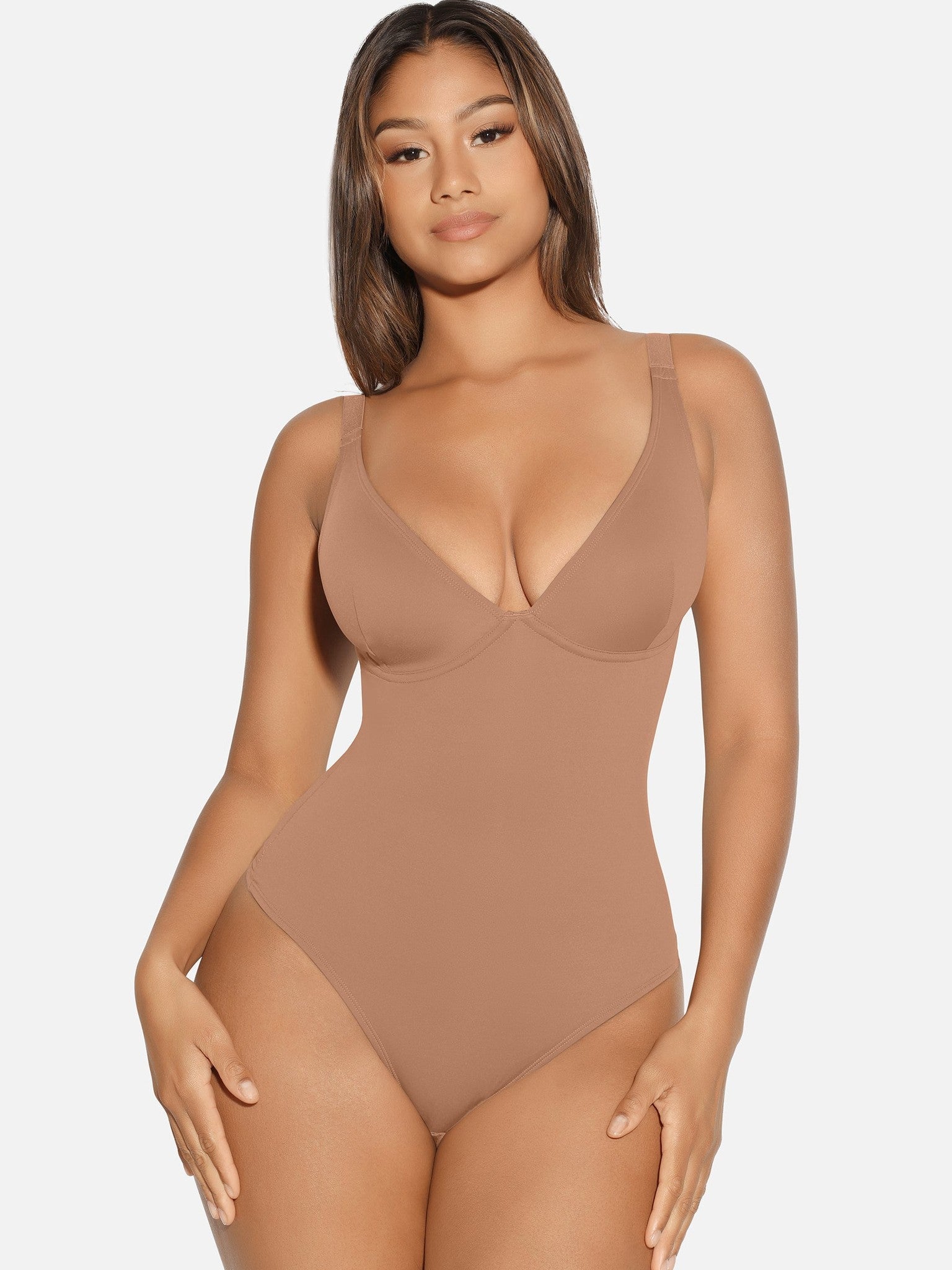 V-Neck Tummy Control Sculpt Bodysuit