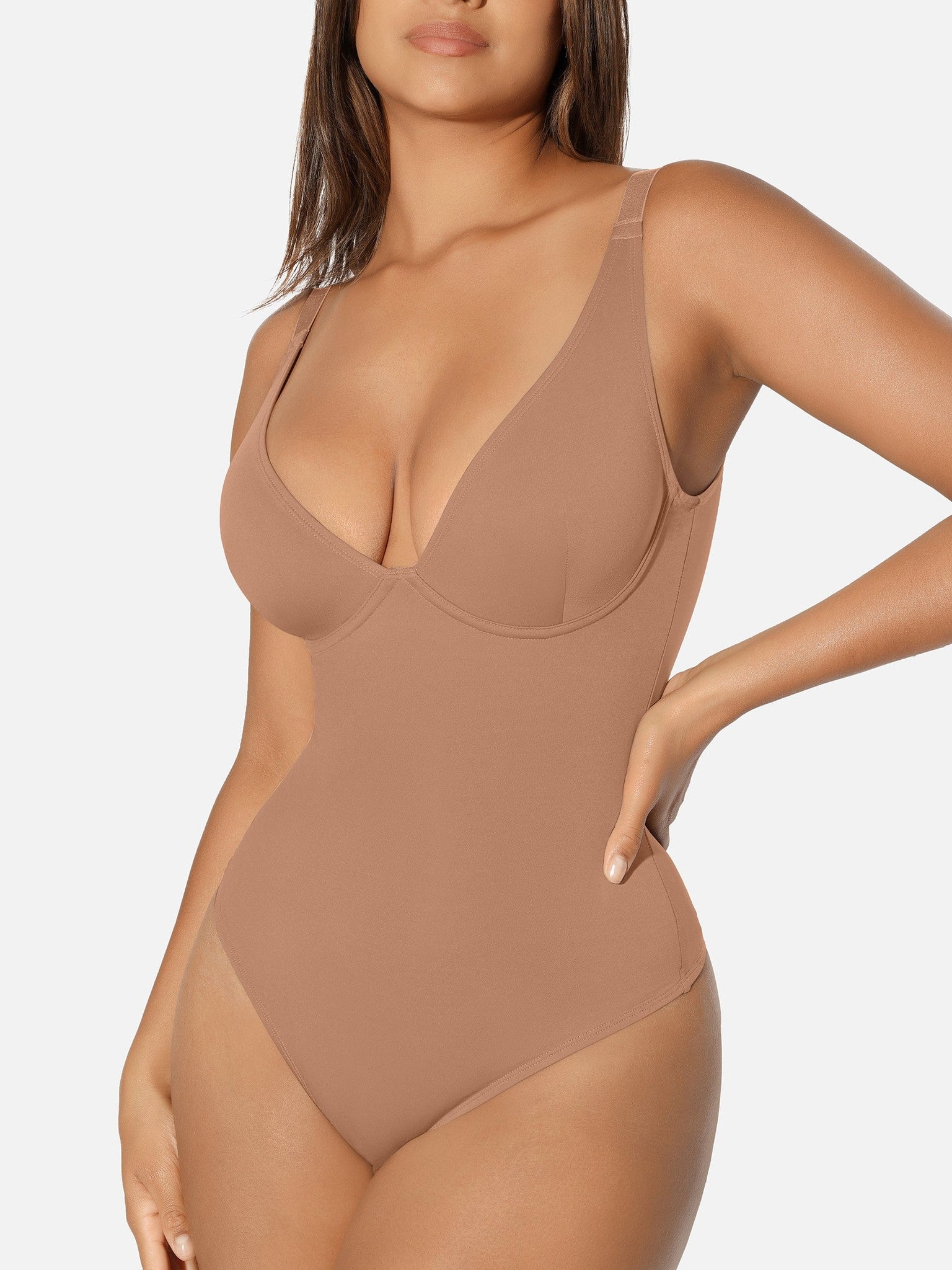 V-Neck Tummy Control Sculpt Bodysuit