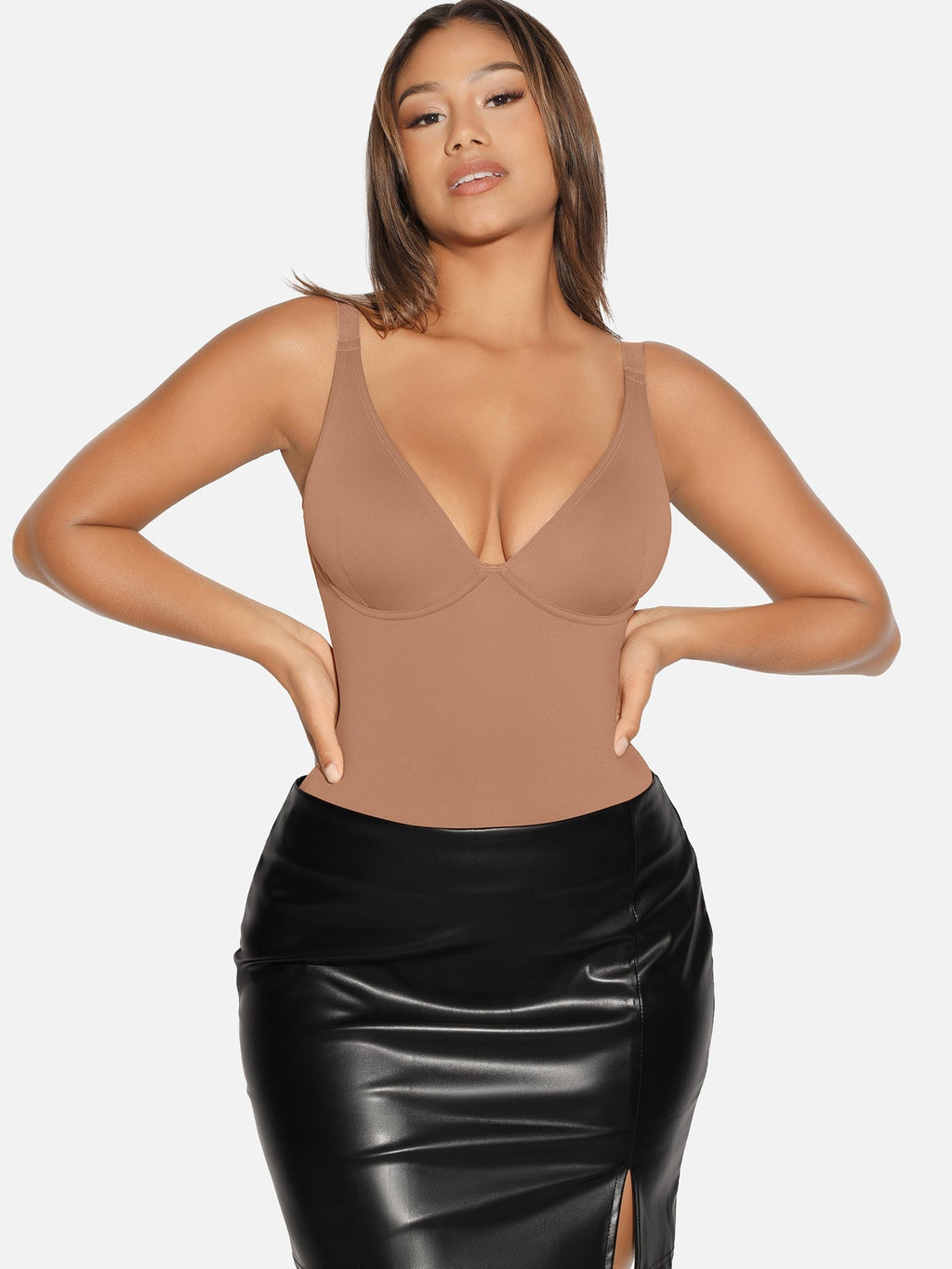 V-Neck Tummy Control Sculpt Bodysuit