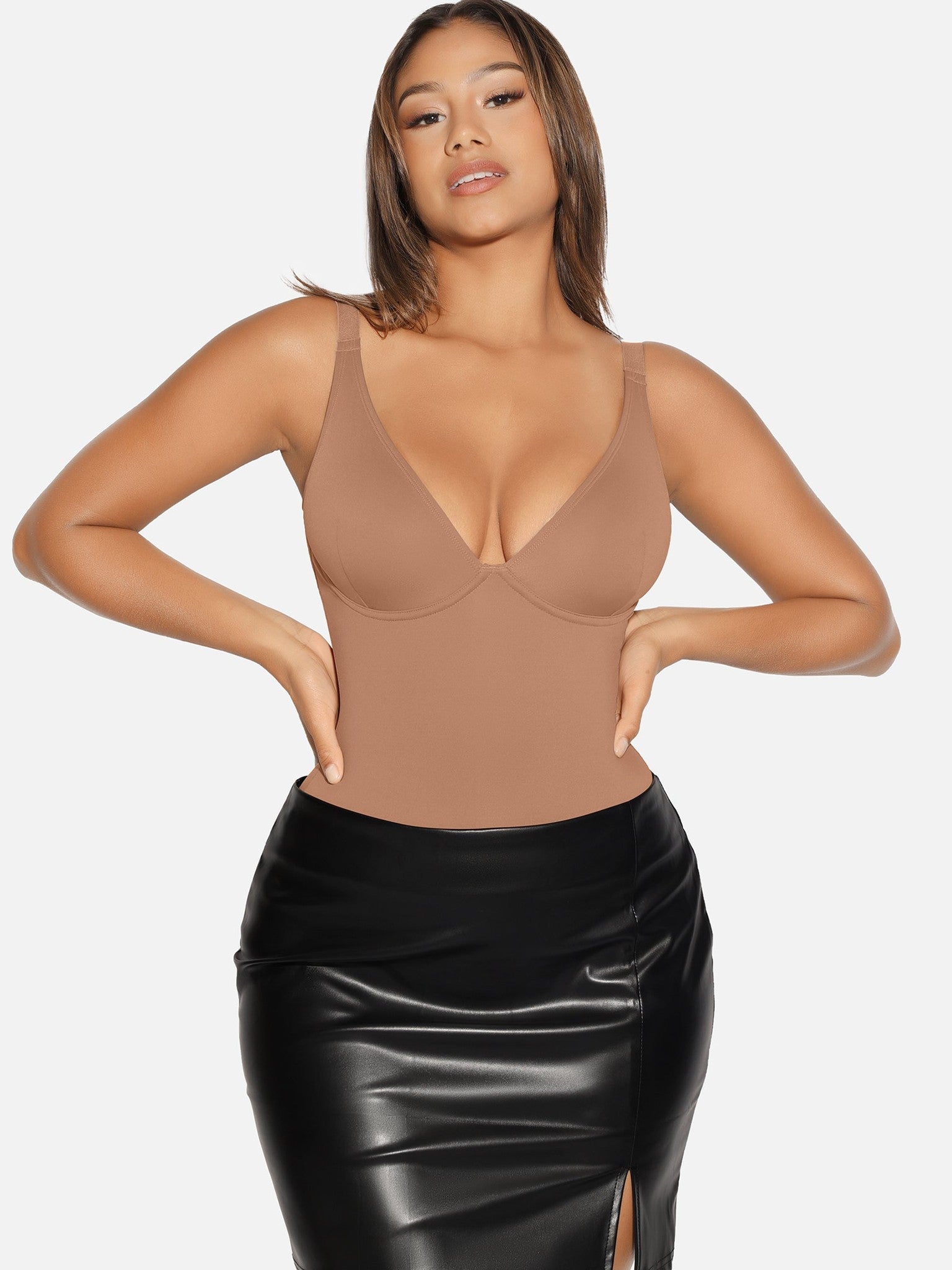 V-Neck Tummy Control Sculpt Bodysuit