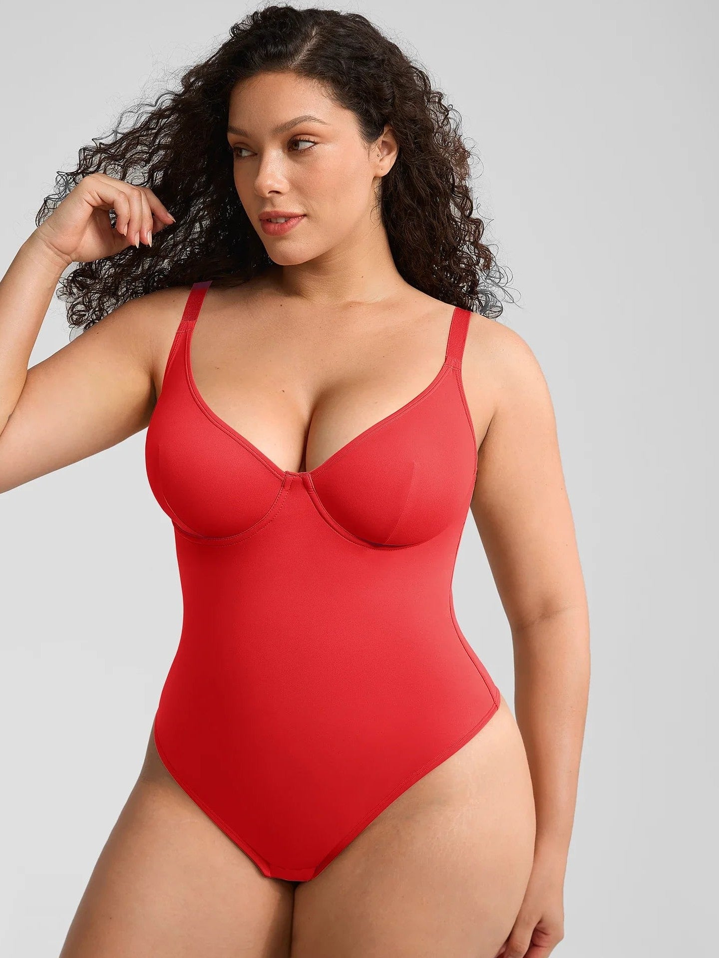 V-Neck Tummy Control Sculpt Bodysuit
