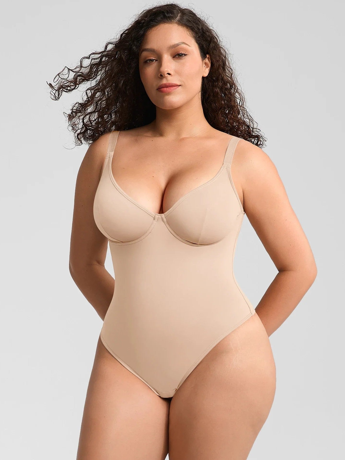 V-Neck Tummy Control Sculpt Bodysuit