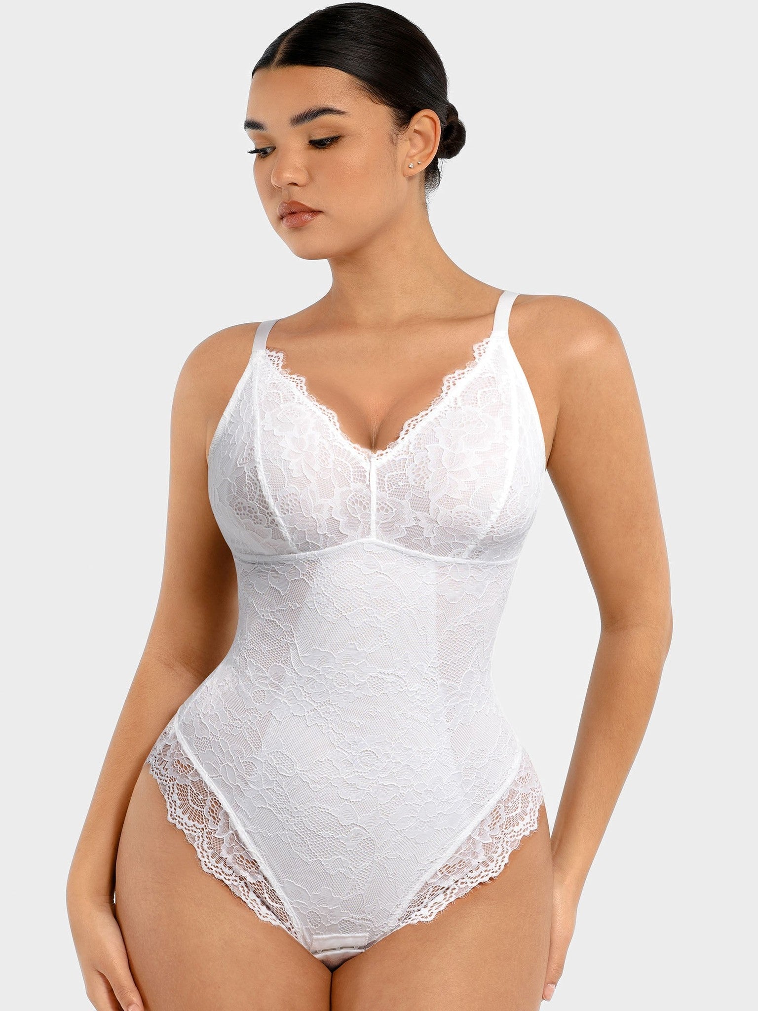 Lace V-Neck Breathable Bodysuit