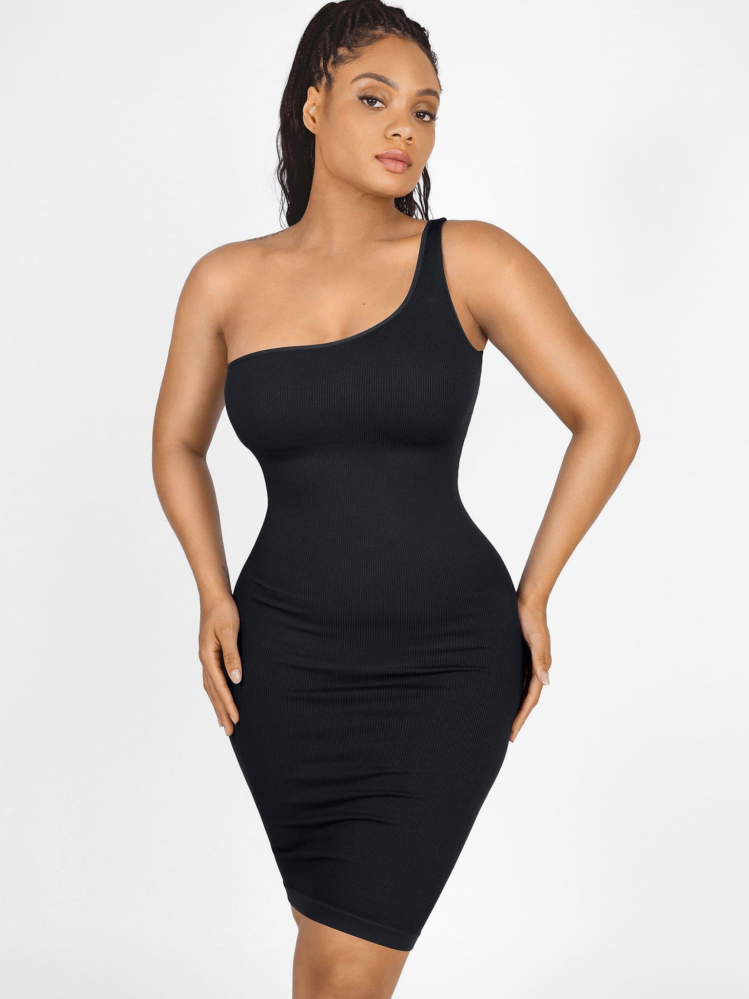 One-Shoulder Tummy Control Shaper Dress