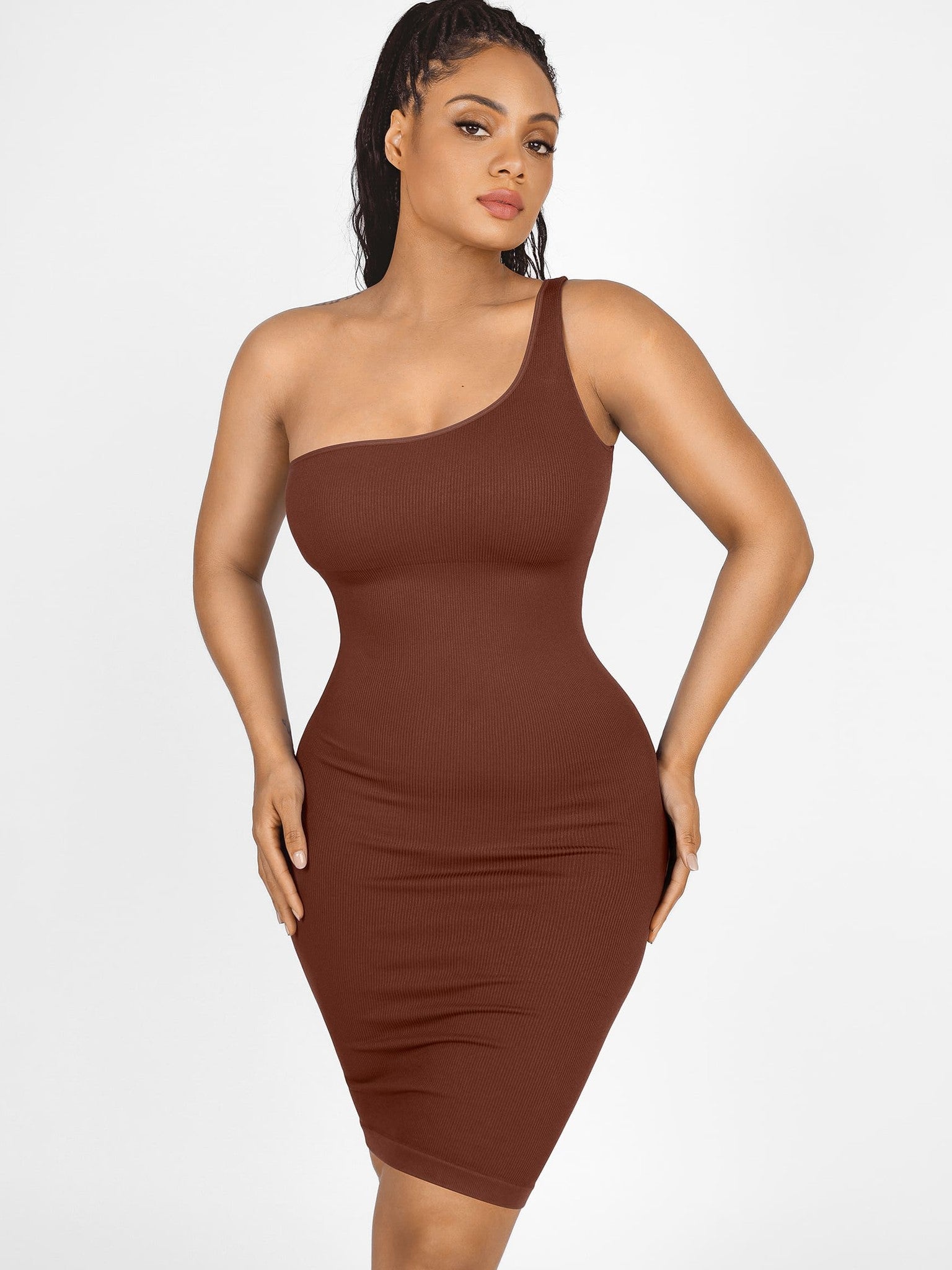 One-Shoulder Tummy Control Shaper Dress
