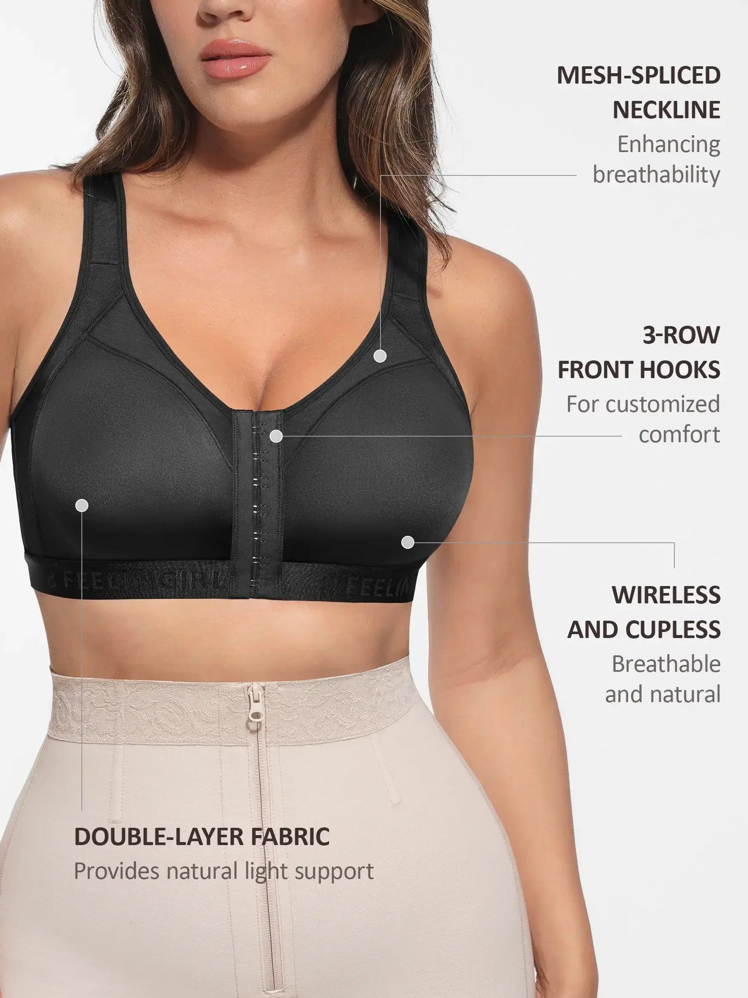 Feelingirl Full Coverage Post-Surgery Bra